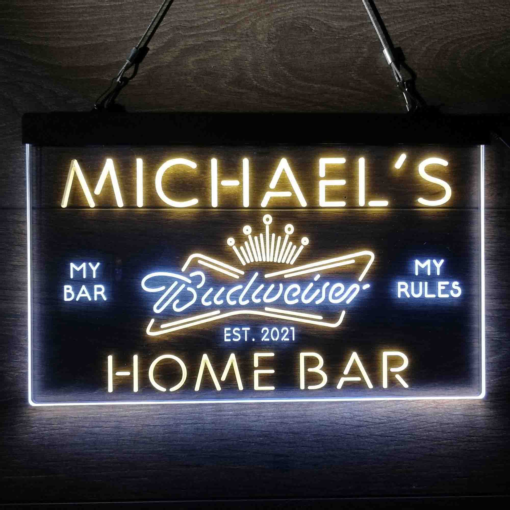 Personalized Budweiser King Beer Bar Neon-Like LED Sign