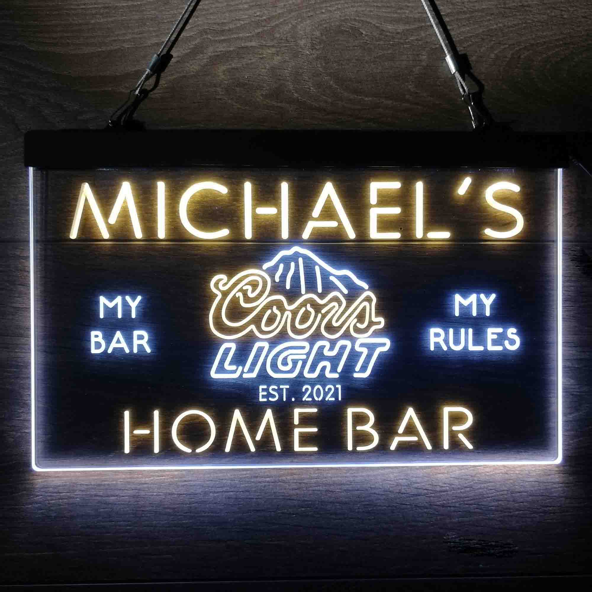 Personalized Coors Light Mountain Beer Bar Neon-Like LED Sign