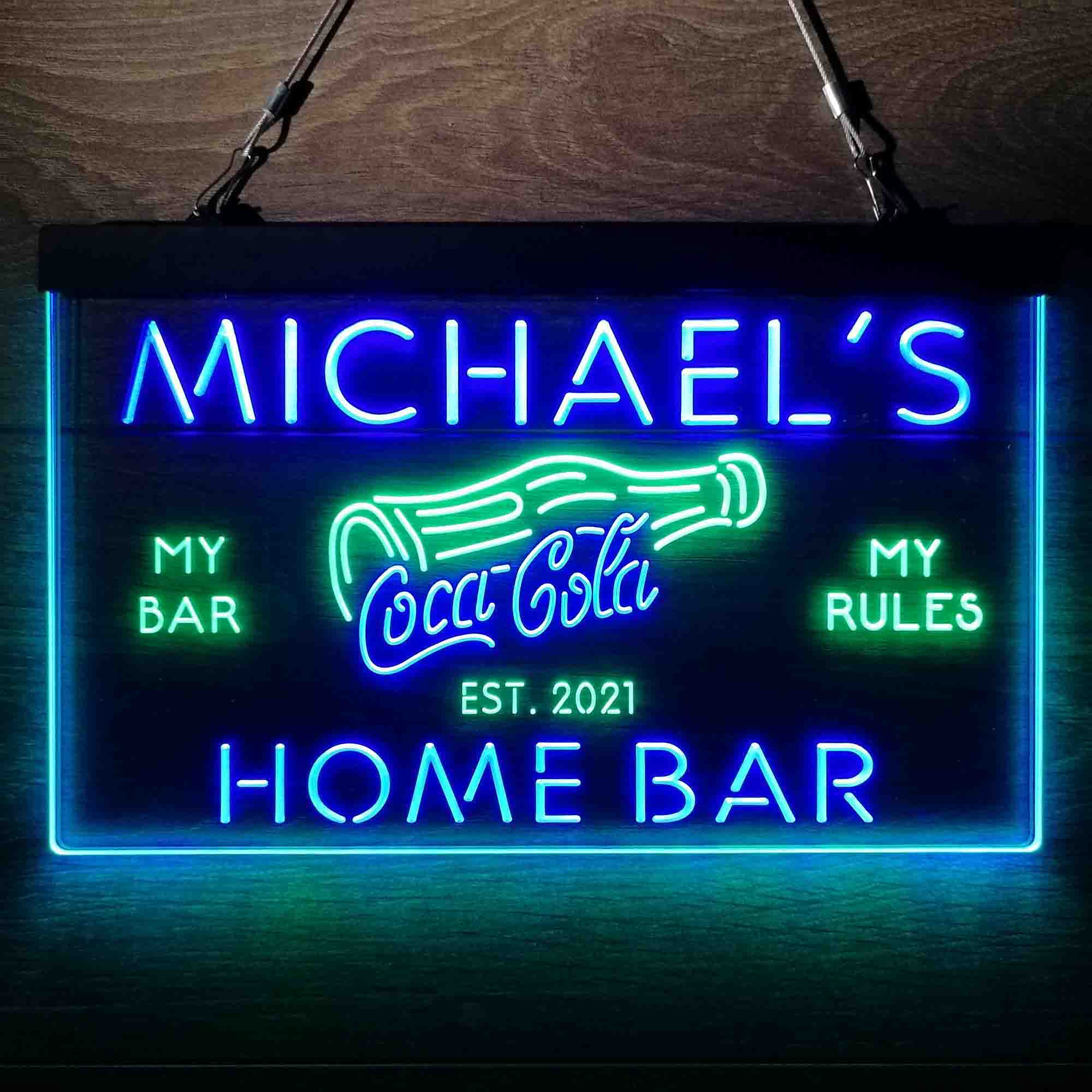 Personalized Coca Cola Bottle Drink Bar Neon-Like LED Sign - ProLedSign