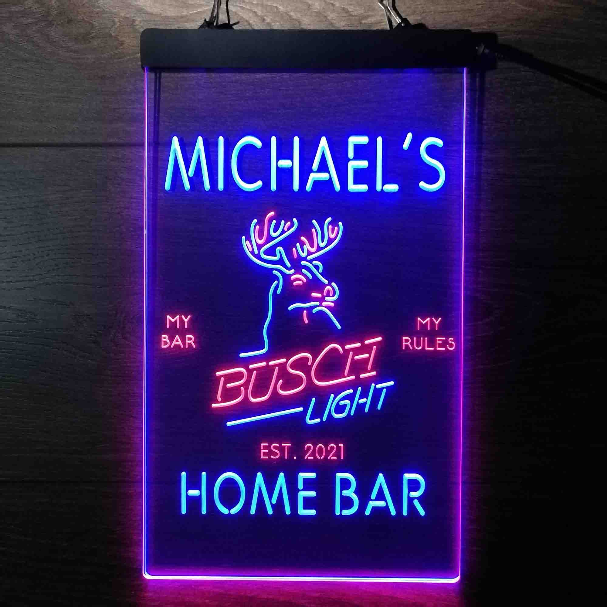 Personalized Busch Light Deer Bar Neon LED Sign - PRO LED SIGN