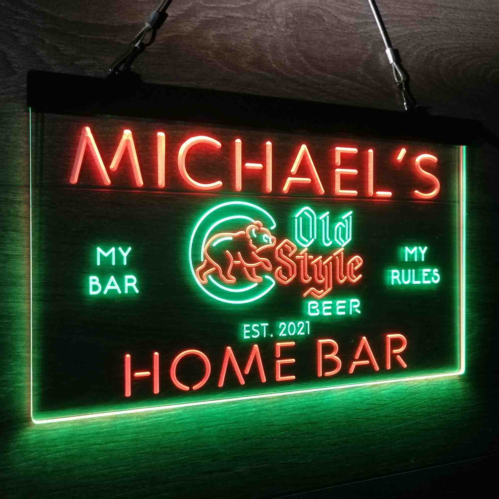 Personalized Cubs Old Style Beer Bar Neon-Like LED Sign - ProLedSign