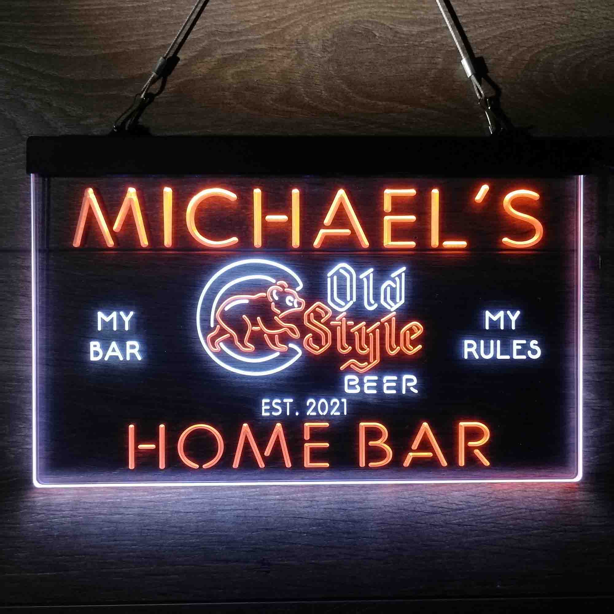 Personalized Cubs Old Style Beer Bar Neon-Like LED Sign