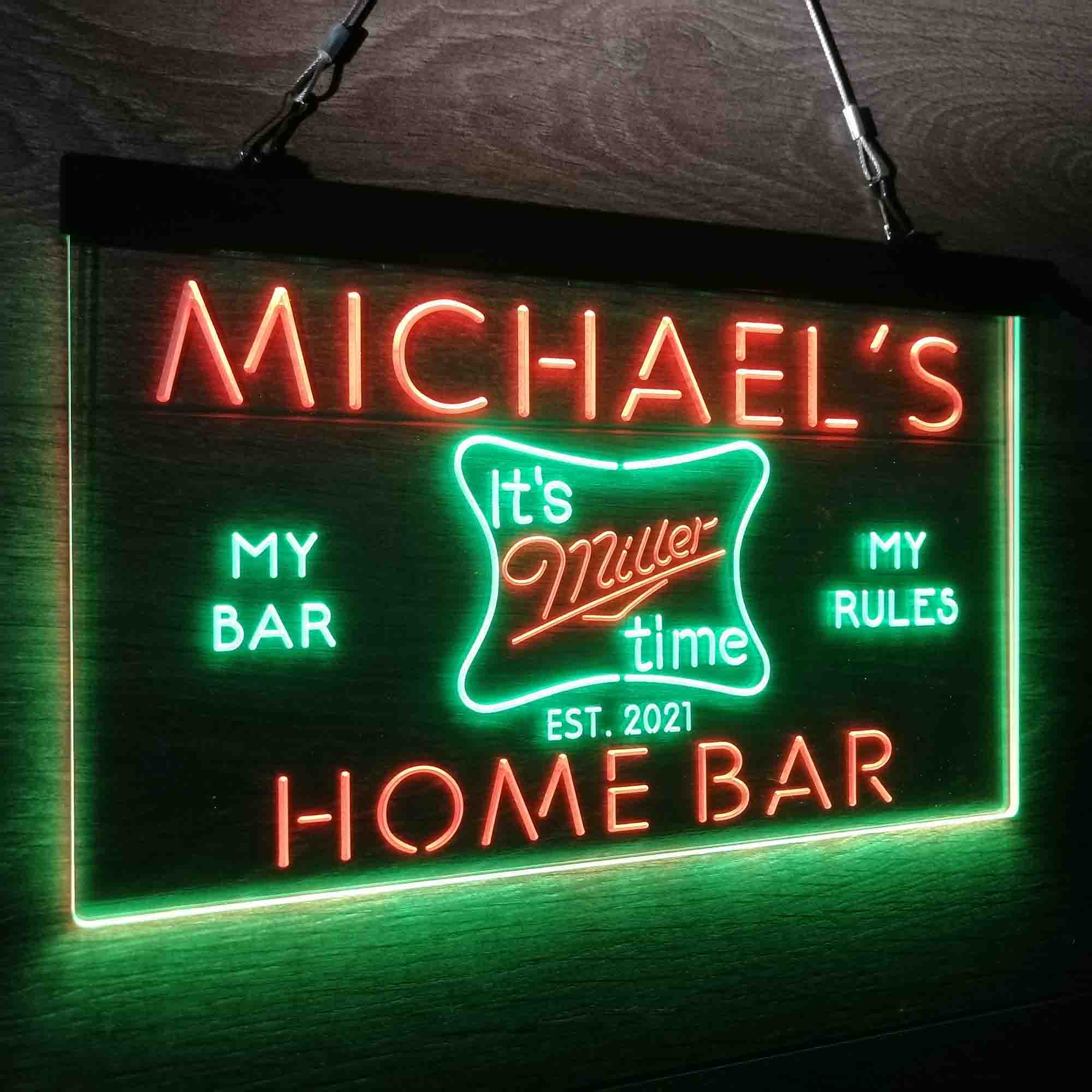 Personalized It's Miller Time Beer Bar Neon-Like LED Sign - ProLedSign