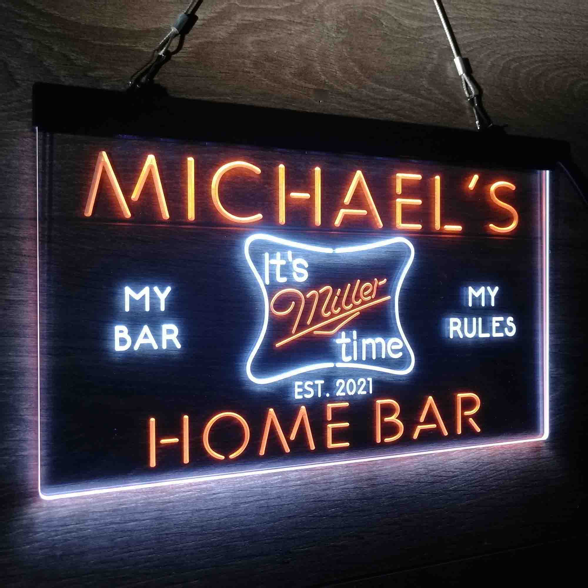 Personalized It's Miller Time Beer Bar Neon-Like LED Sign - ProLedSign