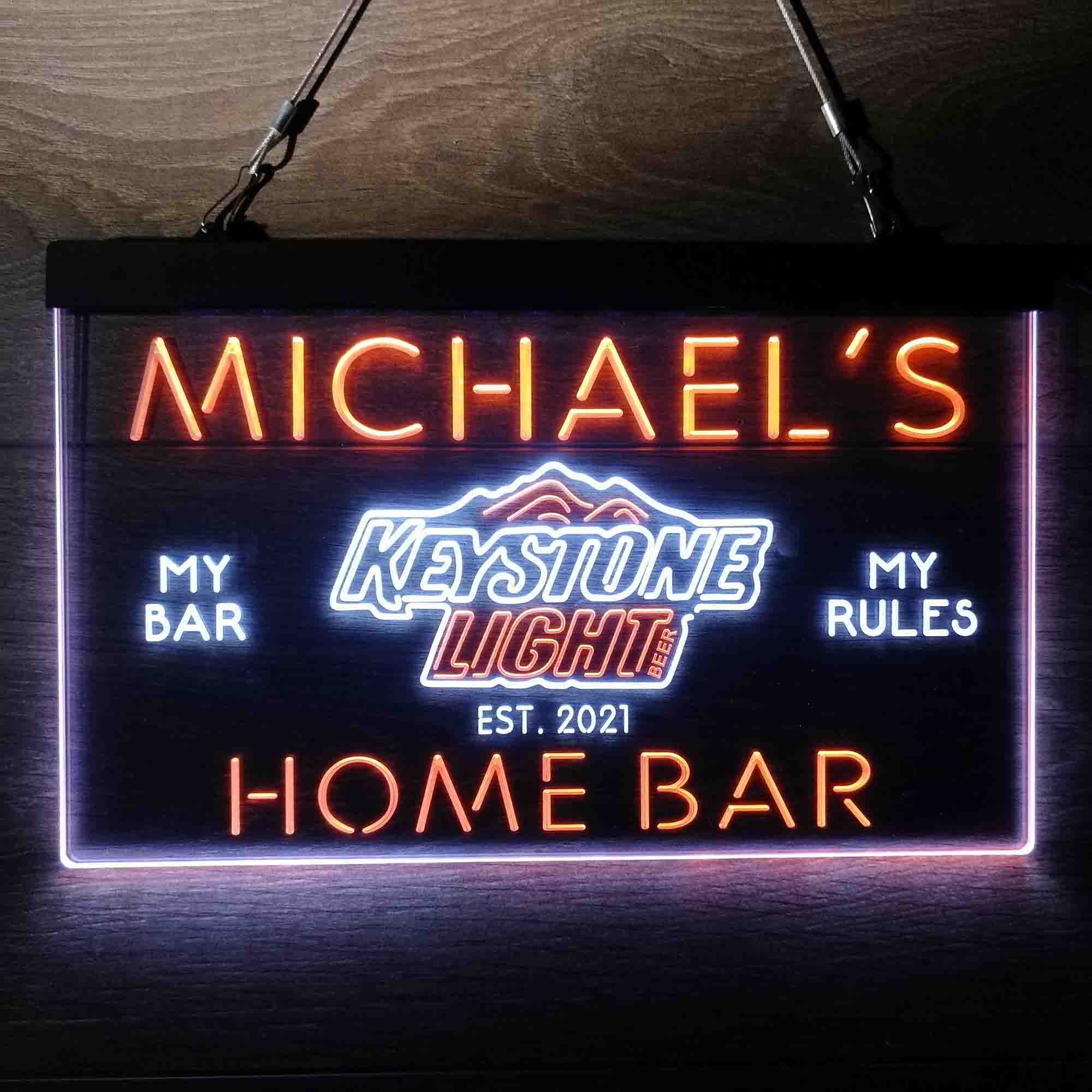 Personalized Keystone Light Beer Neon-Like LED Sign