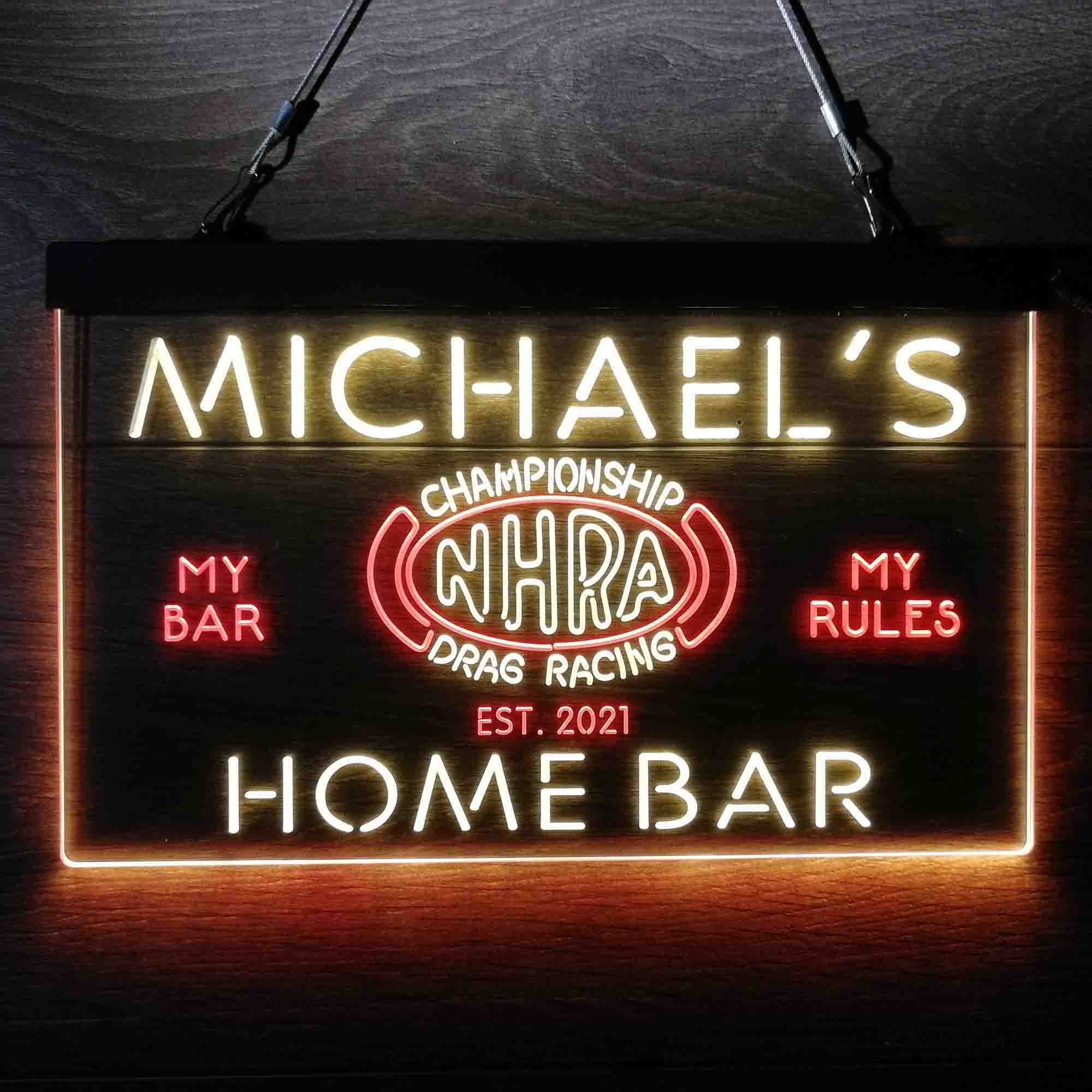 Personalized NHRA Drags Racing Neon-Like LED Sign - ProLedSign