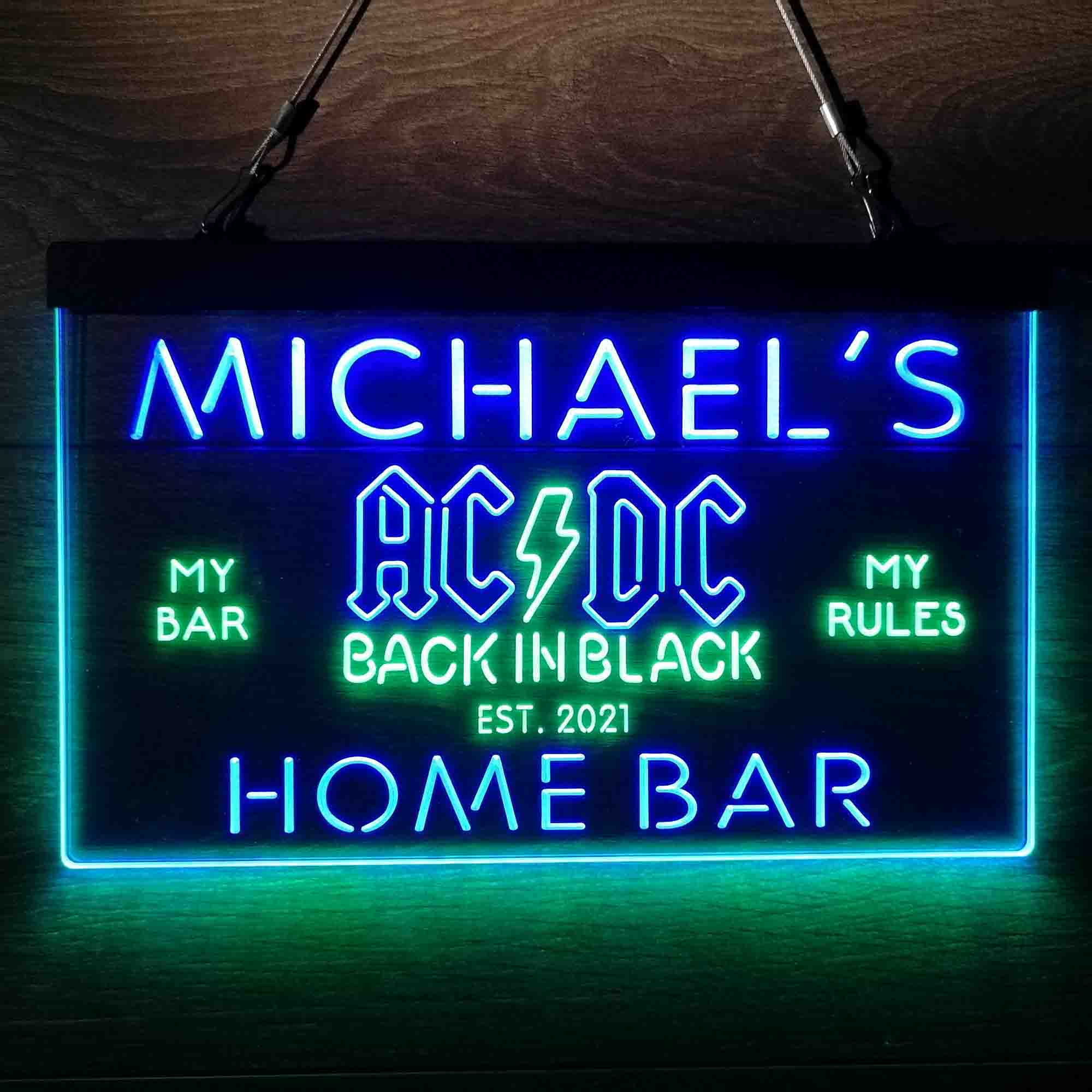 Personalized ACDC Back in Black Music Band Neon-Like LED Sign