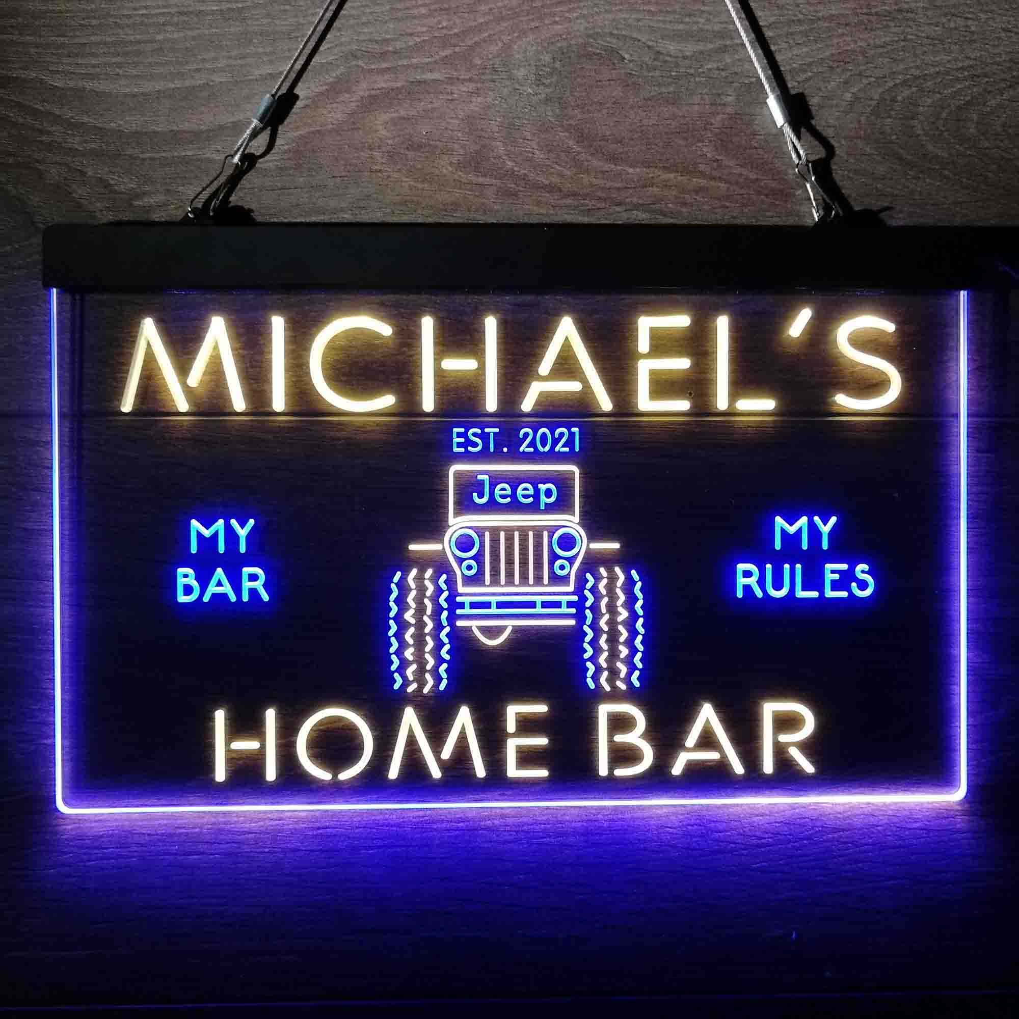 Custom Name Only in a Jeep Truck Garage Neon-Like LED Sign - ProLedSign