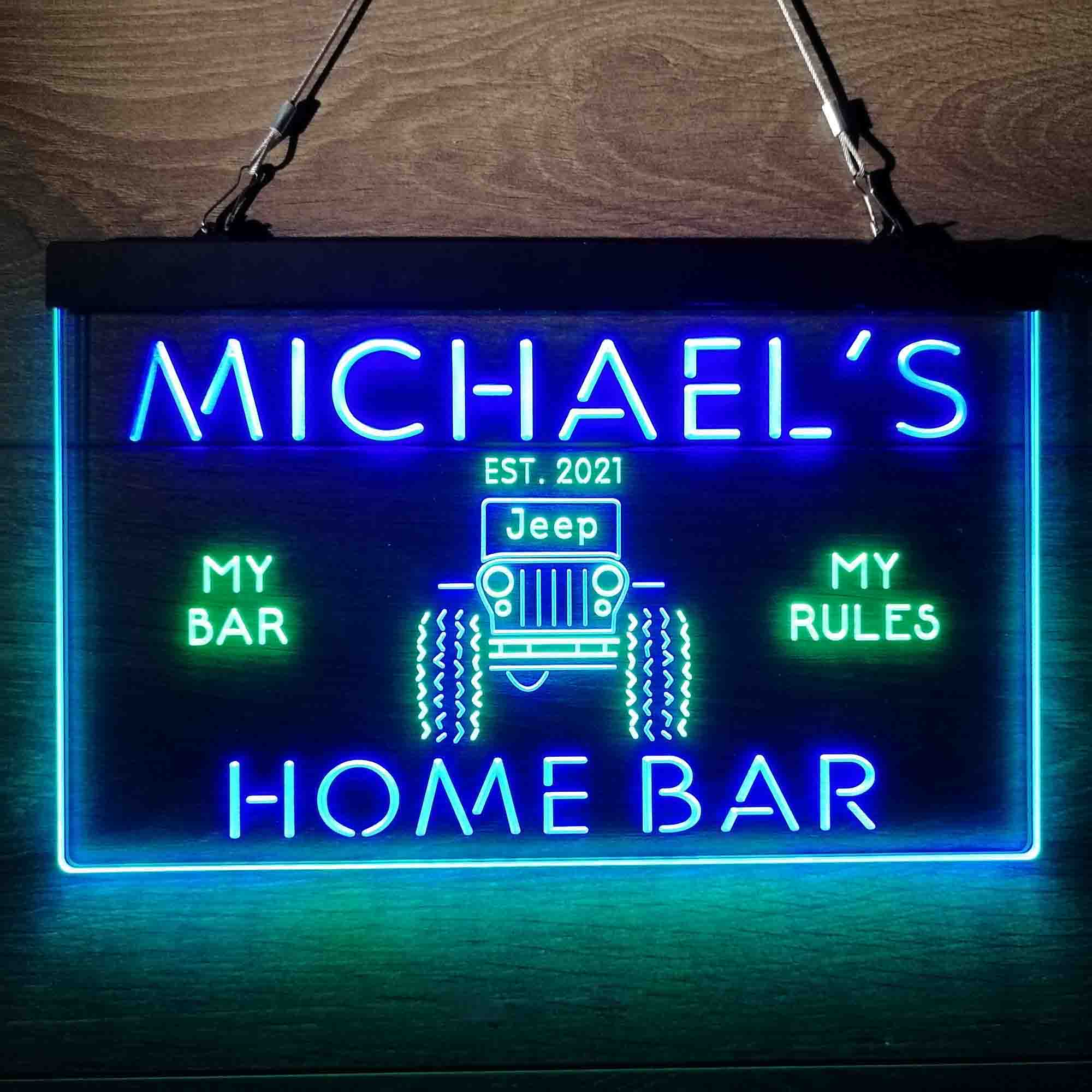 Custom Name Only in a Jeep Truck Garage Neon-Like LED Sign - ProLedSign