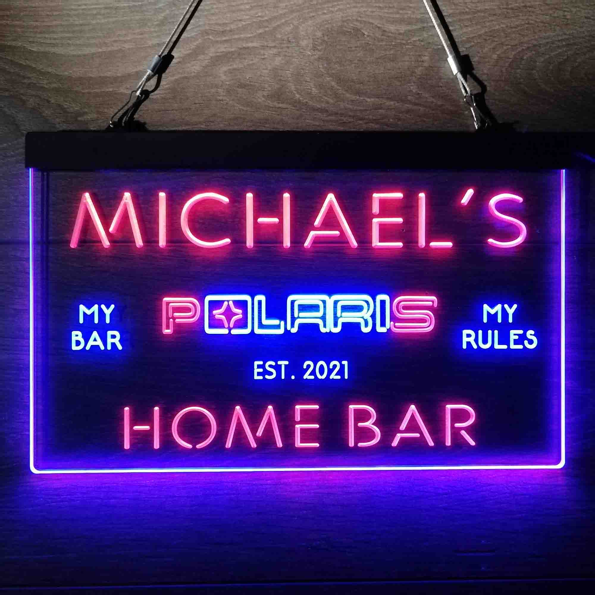 Personalized Polaris Snowmobile Neon-Like LED Sign