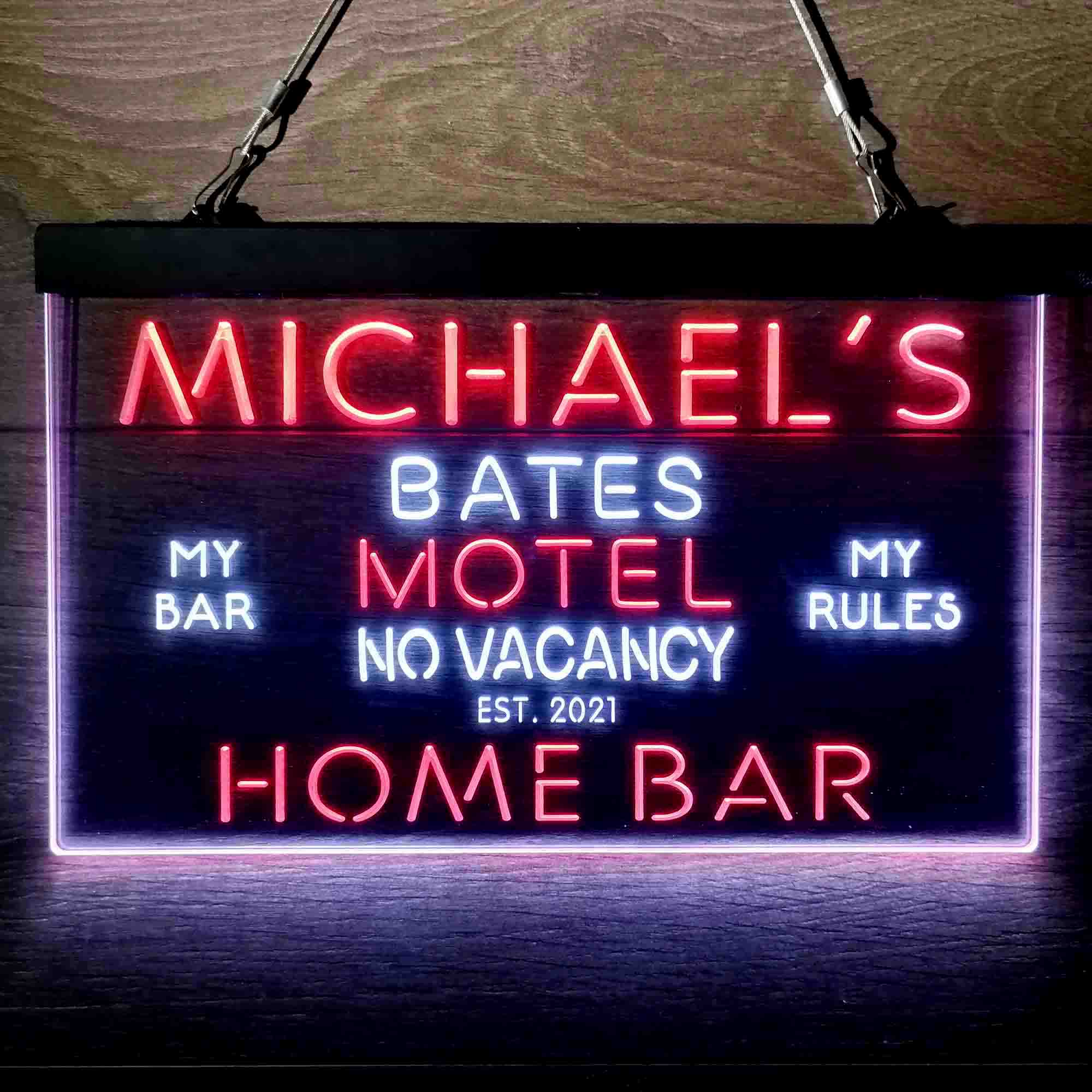 Personalized Bates Motel No Vacancy Neon-Like LED Sign