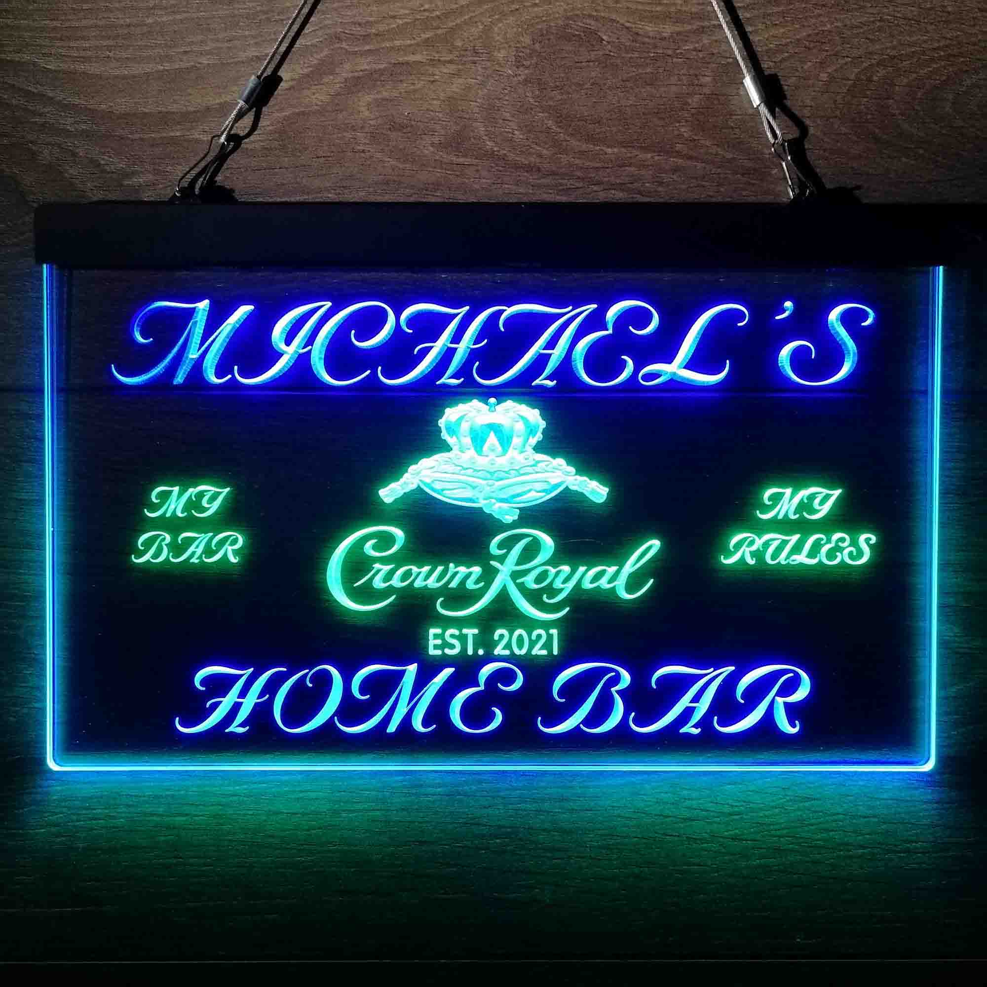 Personalized Crown Royal Beer Bar Neon-Like LED Sign - ProLedSign