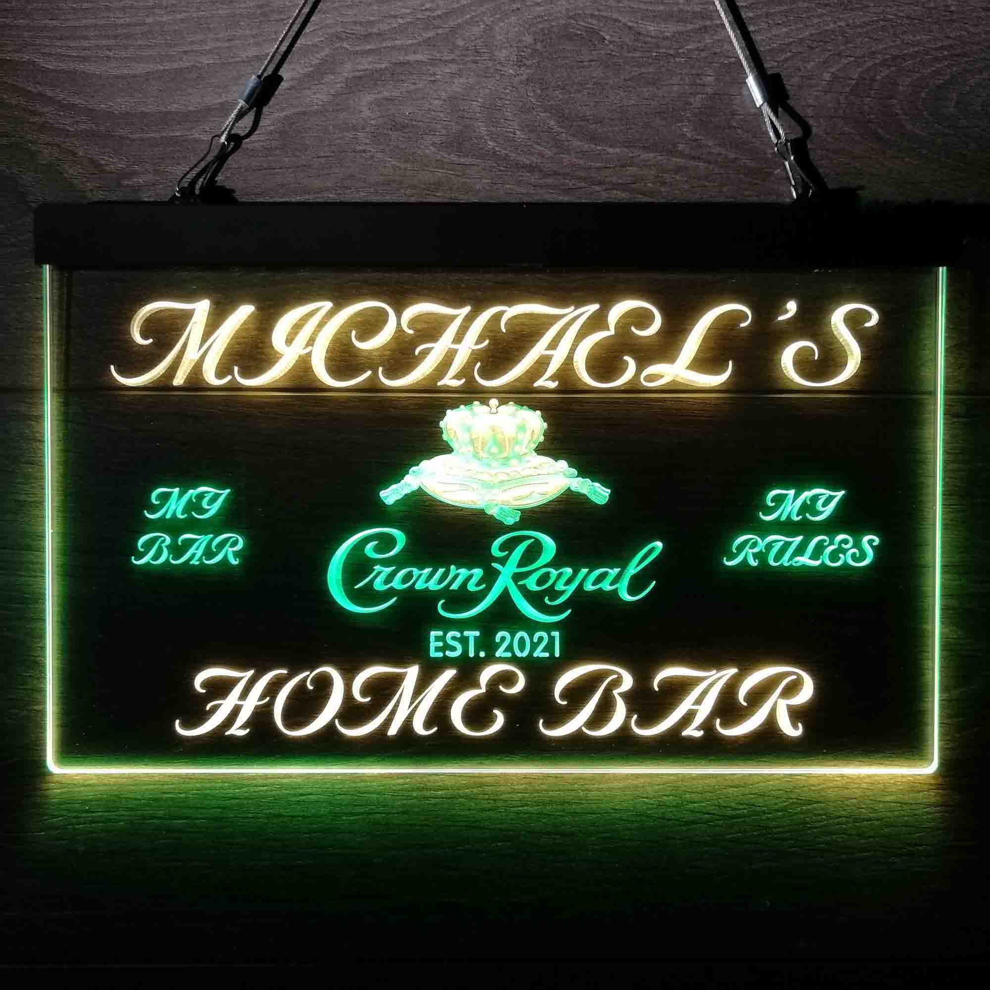 Personalized Crown Royal Beer Bar Neon-Like LED Sign - ProLedSign