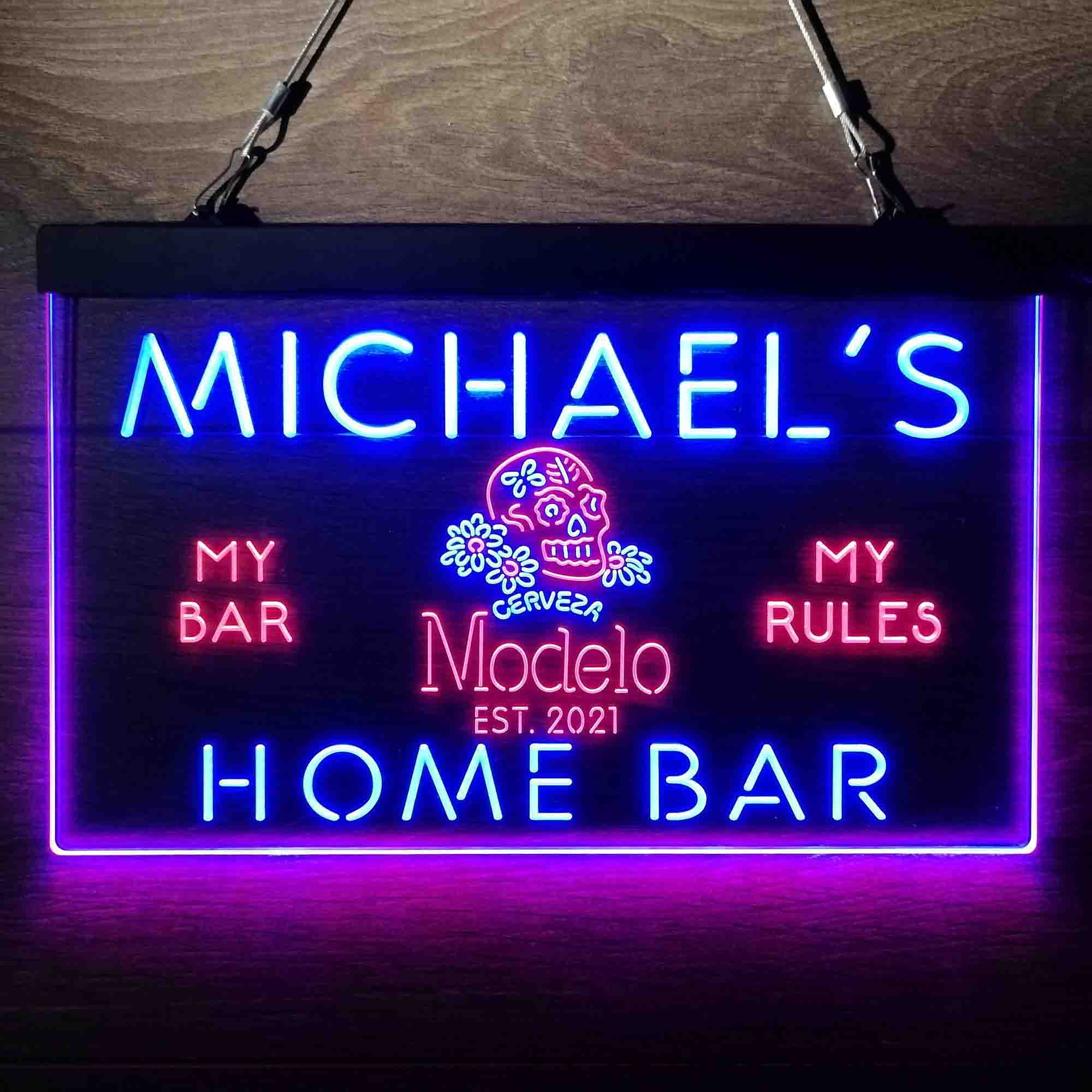 Personalized Cerveza Modelo Skull Beer Bar Neon-Like LED Sign - ProLedSign