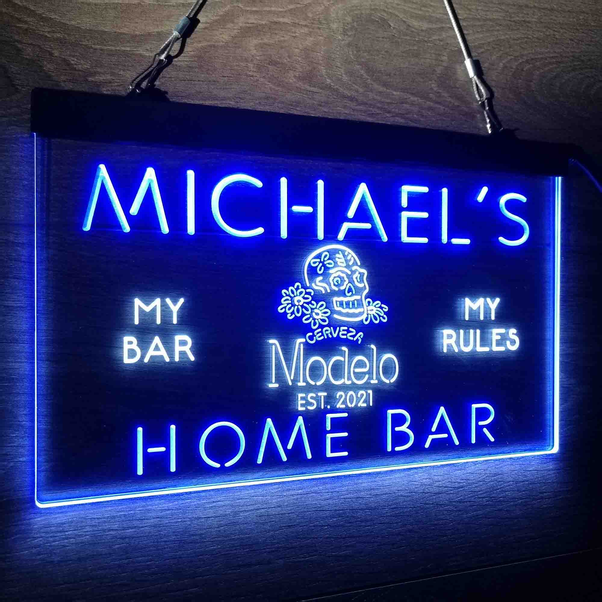 Personalized Cerveza Modelo Skull Beer Bar Neon-Like LED Sign - ProLedSign
