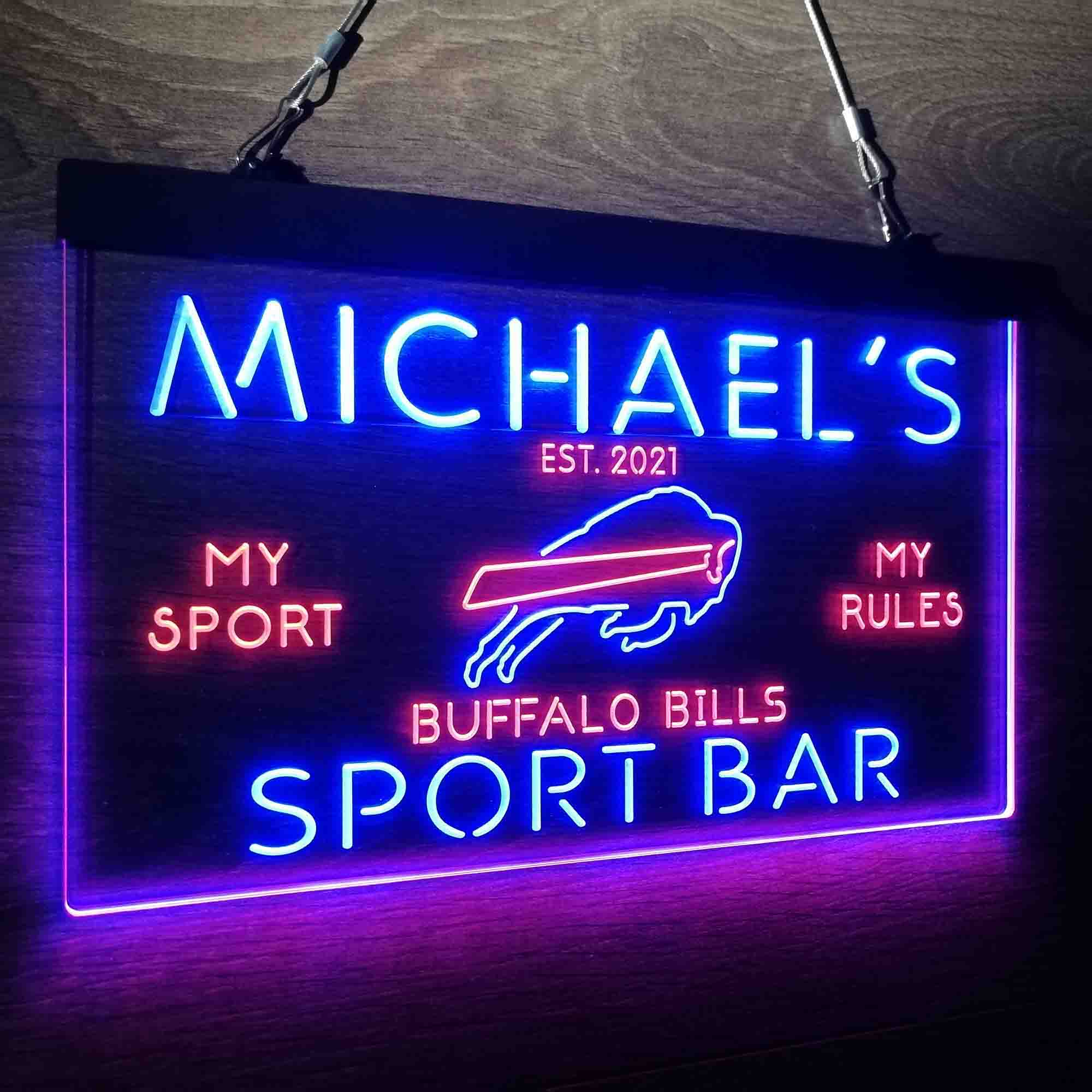 Personalized Buffalo Bills Sports Bar Neon LED Sign