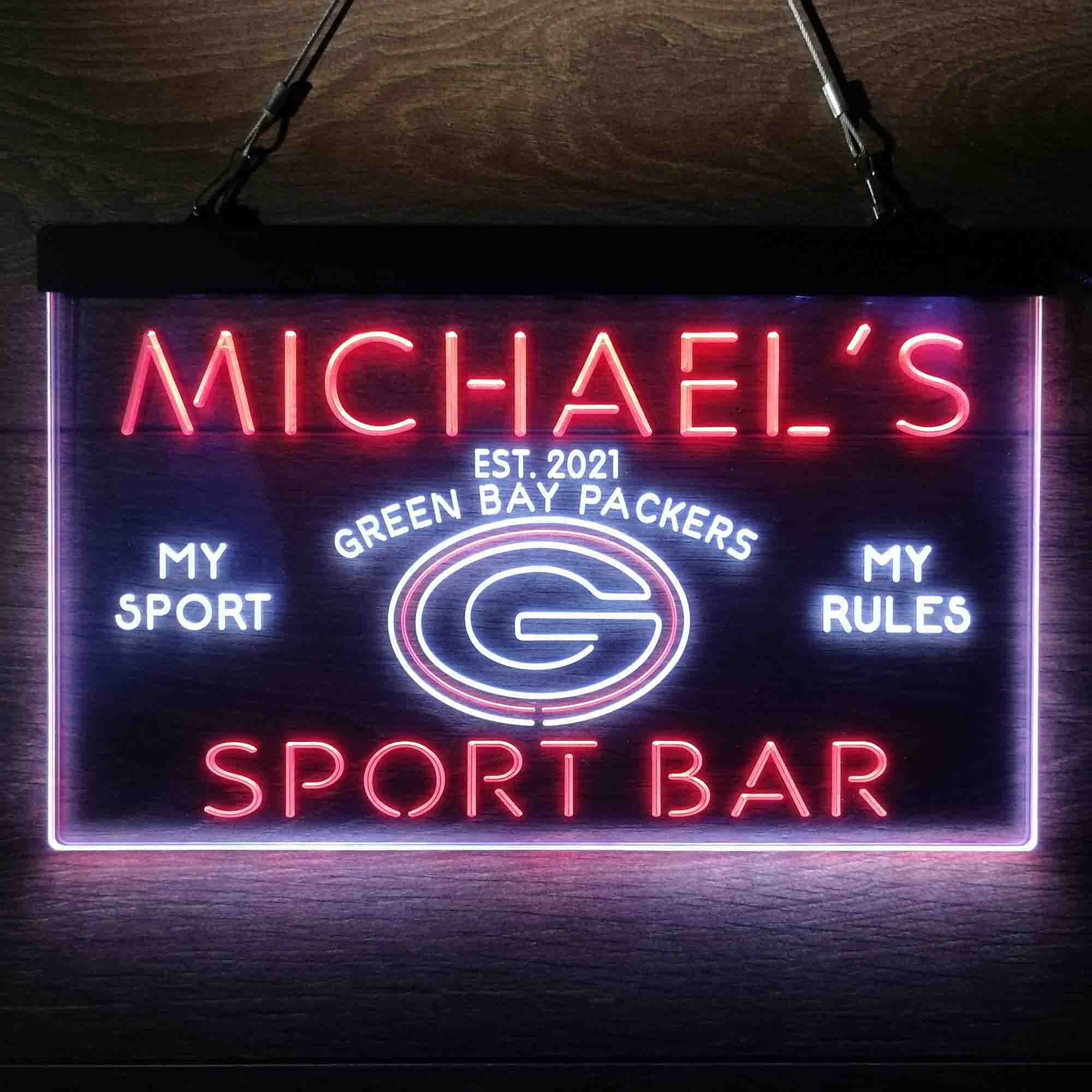 Personalized Green Bay Packers Neon-Like LED Sign