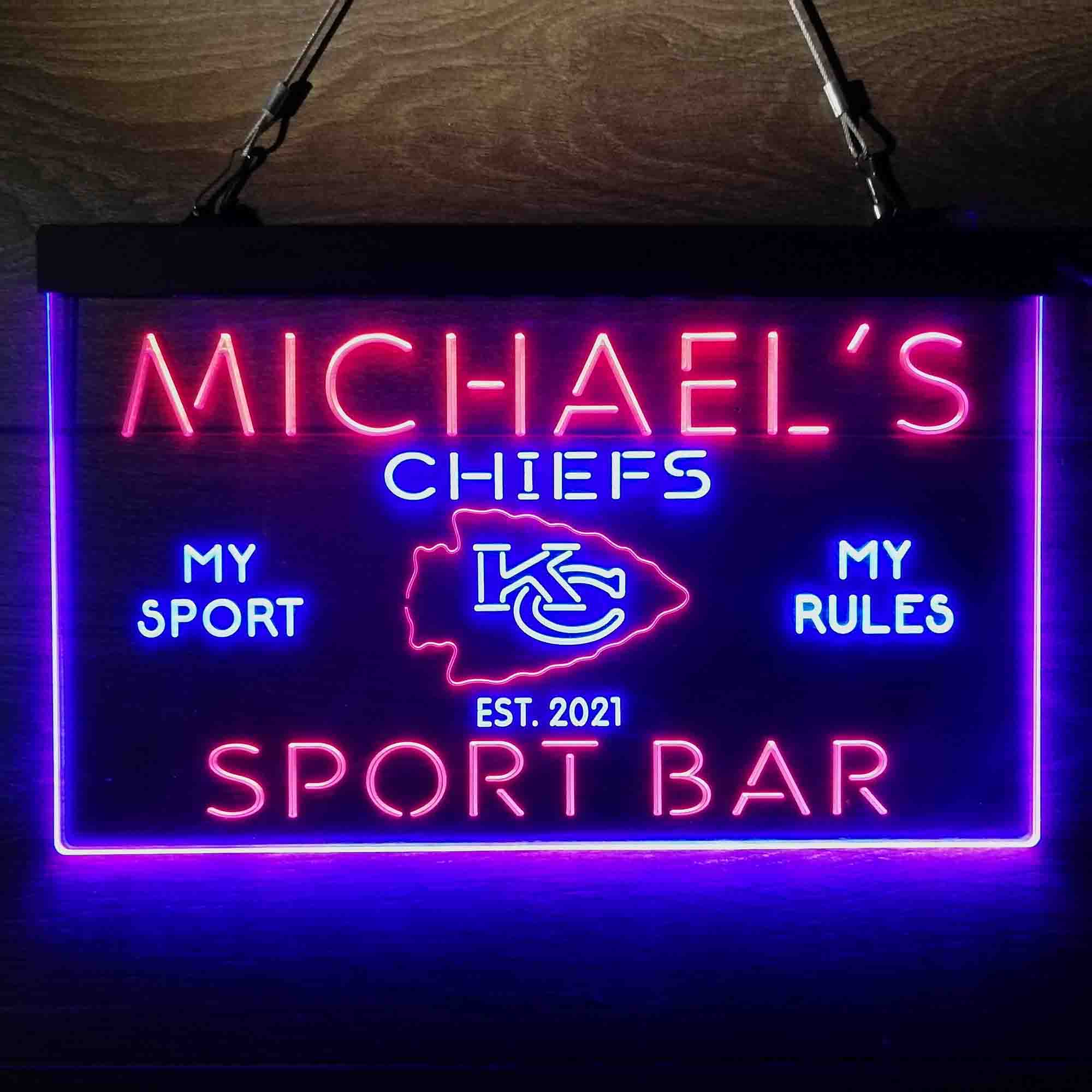 Personalized Kansas City Chiefs Neon-Like LED Sign