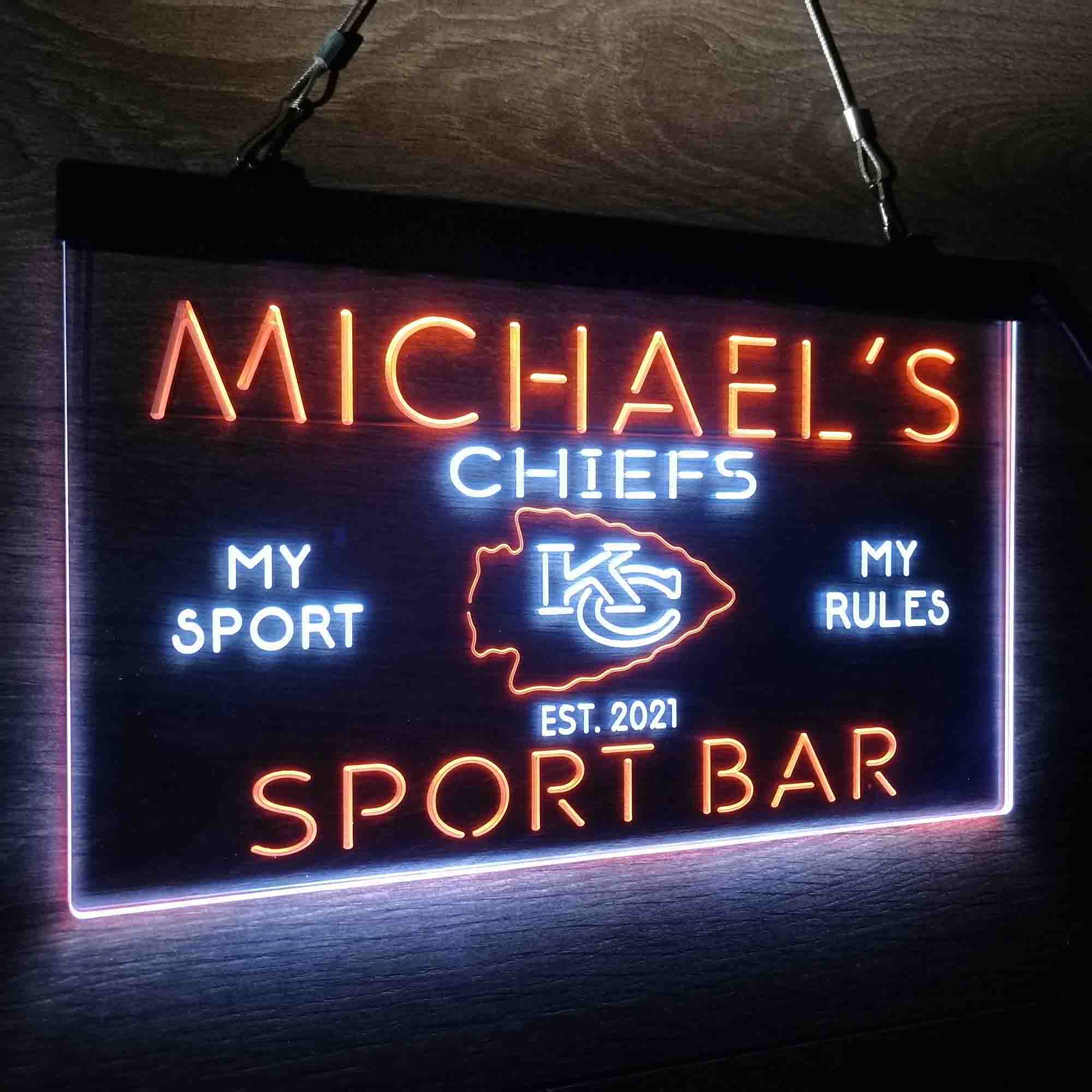 Personalized Kansas City Chiefs Neon-Like LED Sign - ProLedSign