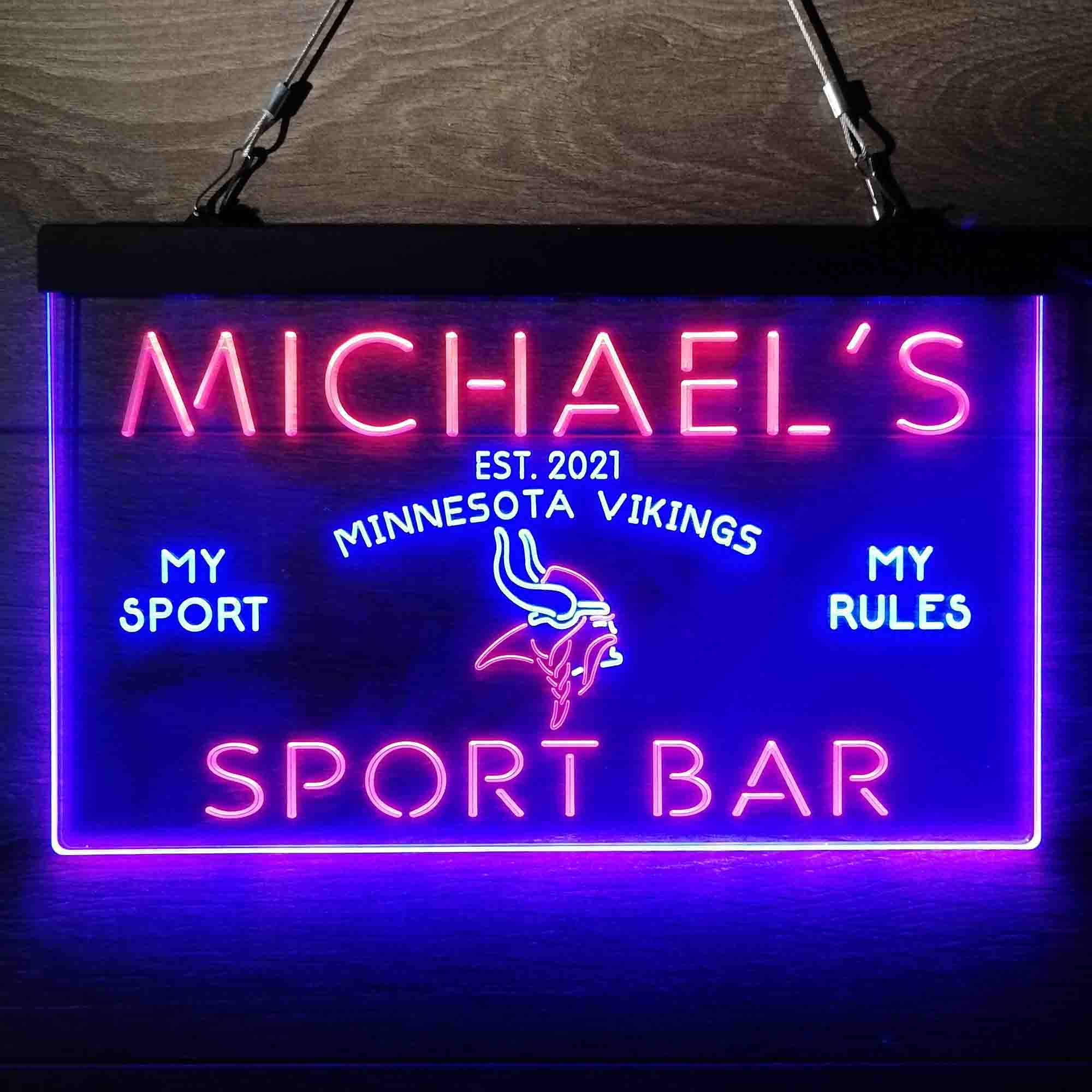 Personalized Minnesota Vikings Neon-Like LED Sign