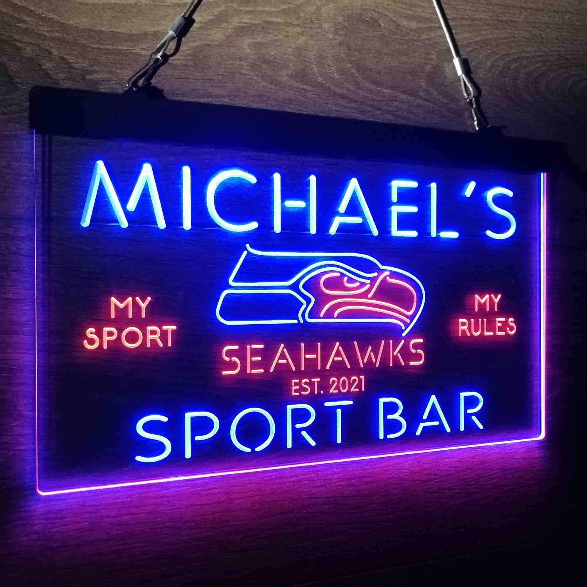 Personalized Seattle Seahawks Neon-Like LED Sign - ProLedSign