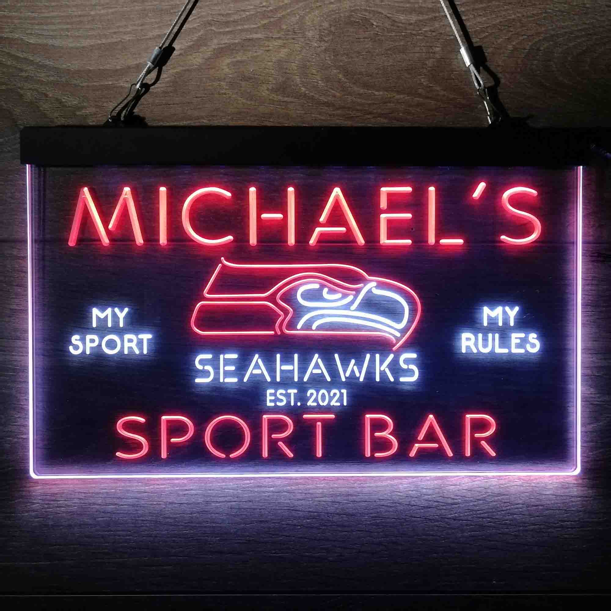 Personalized Seattle Seahawks Neon-Like LED Sign
