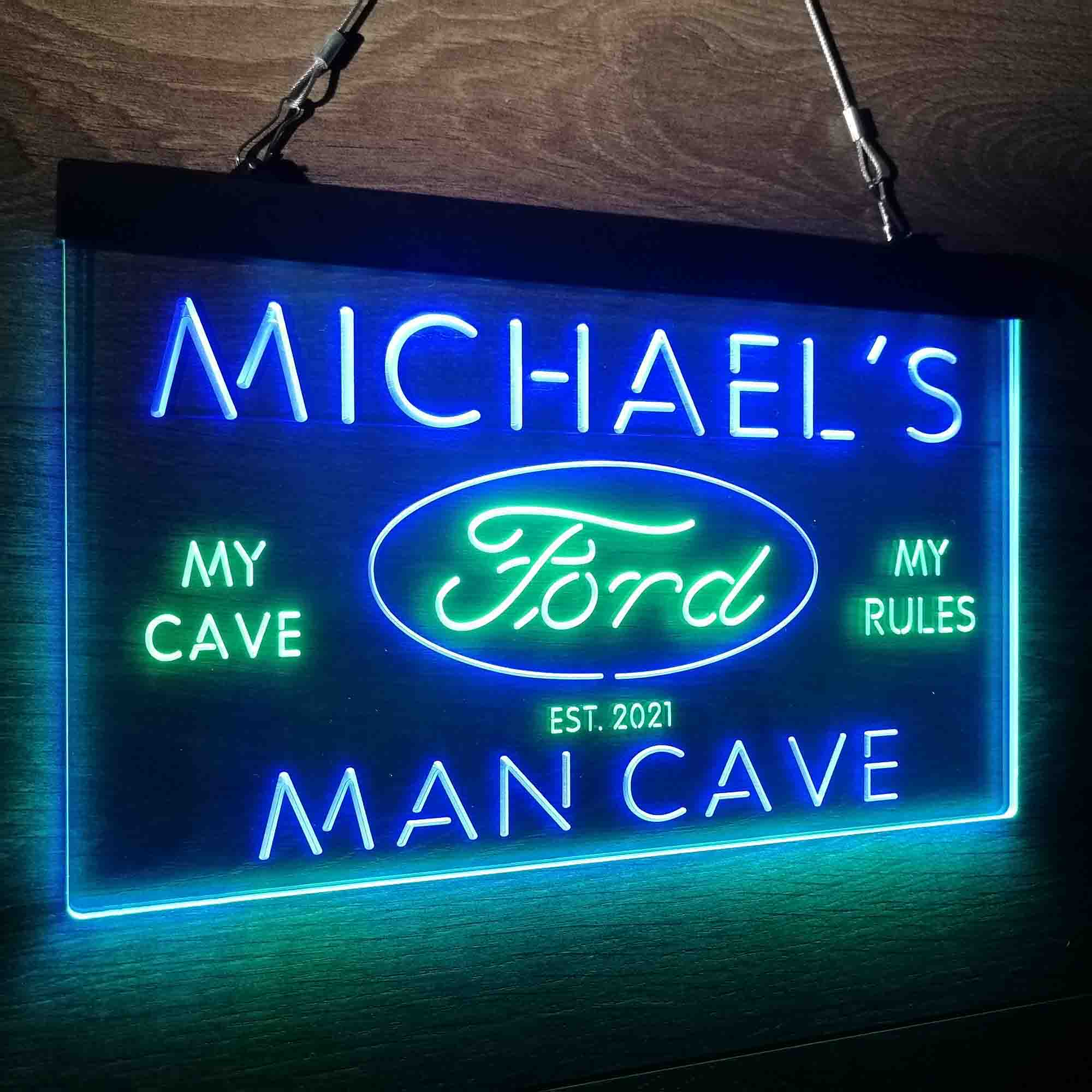 Custom Name Ford Badge Car Truck Bar Neon-Like LED Sign - ProLedSign