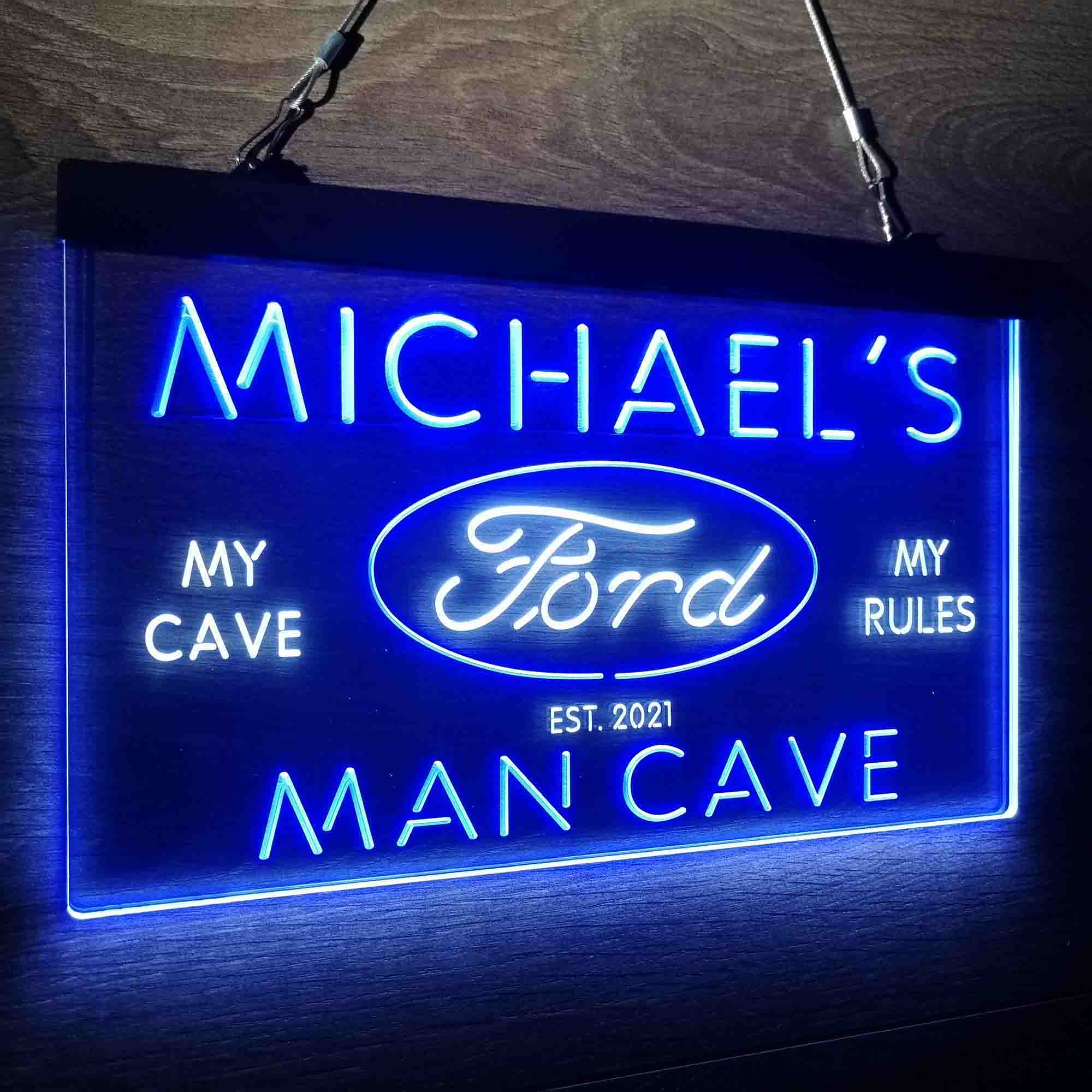 Custom Name Ford Badge Car Truck Bar Neon-Like LED Sign - ProLedSign