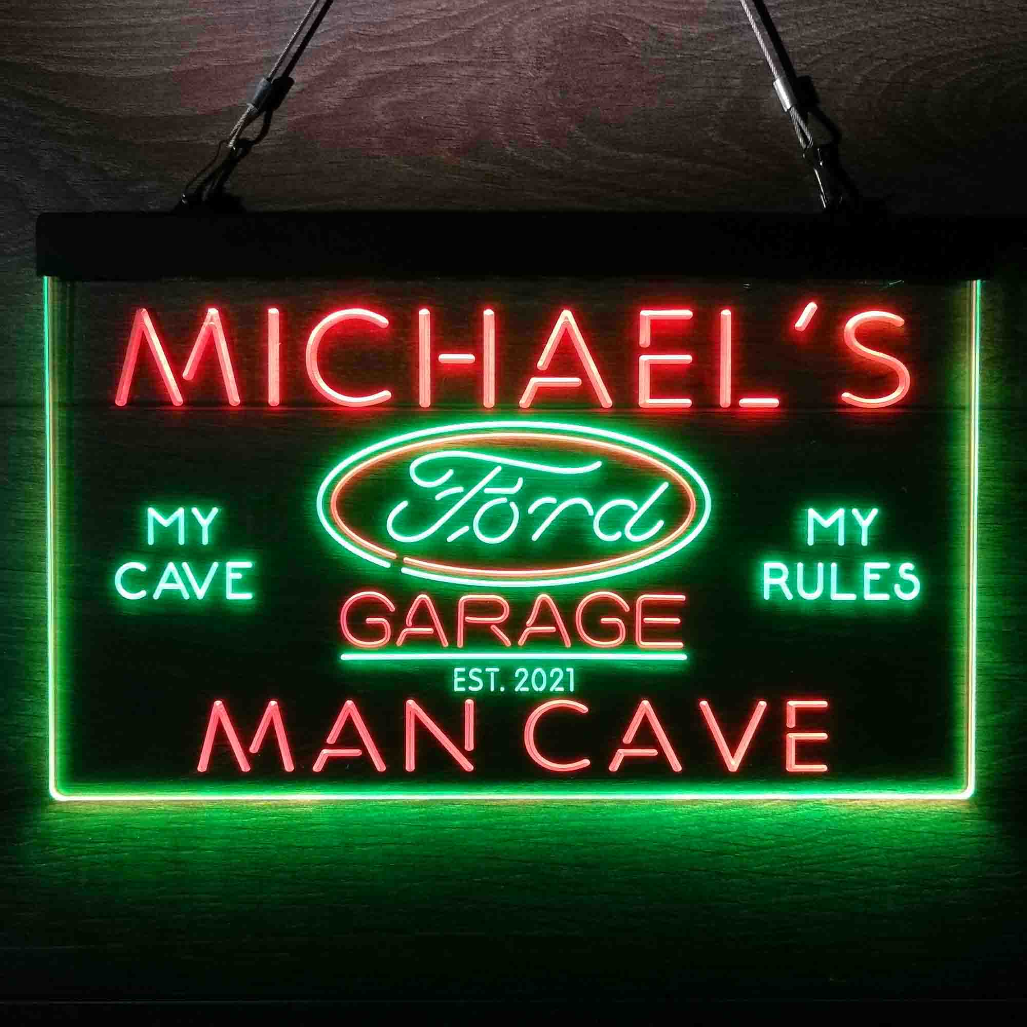 Custom Name Ford Garage Car  Neon-Like LED Sign