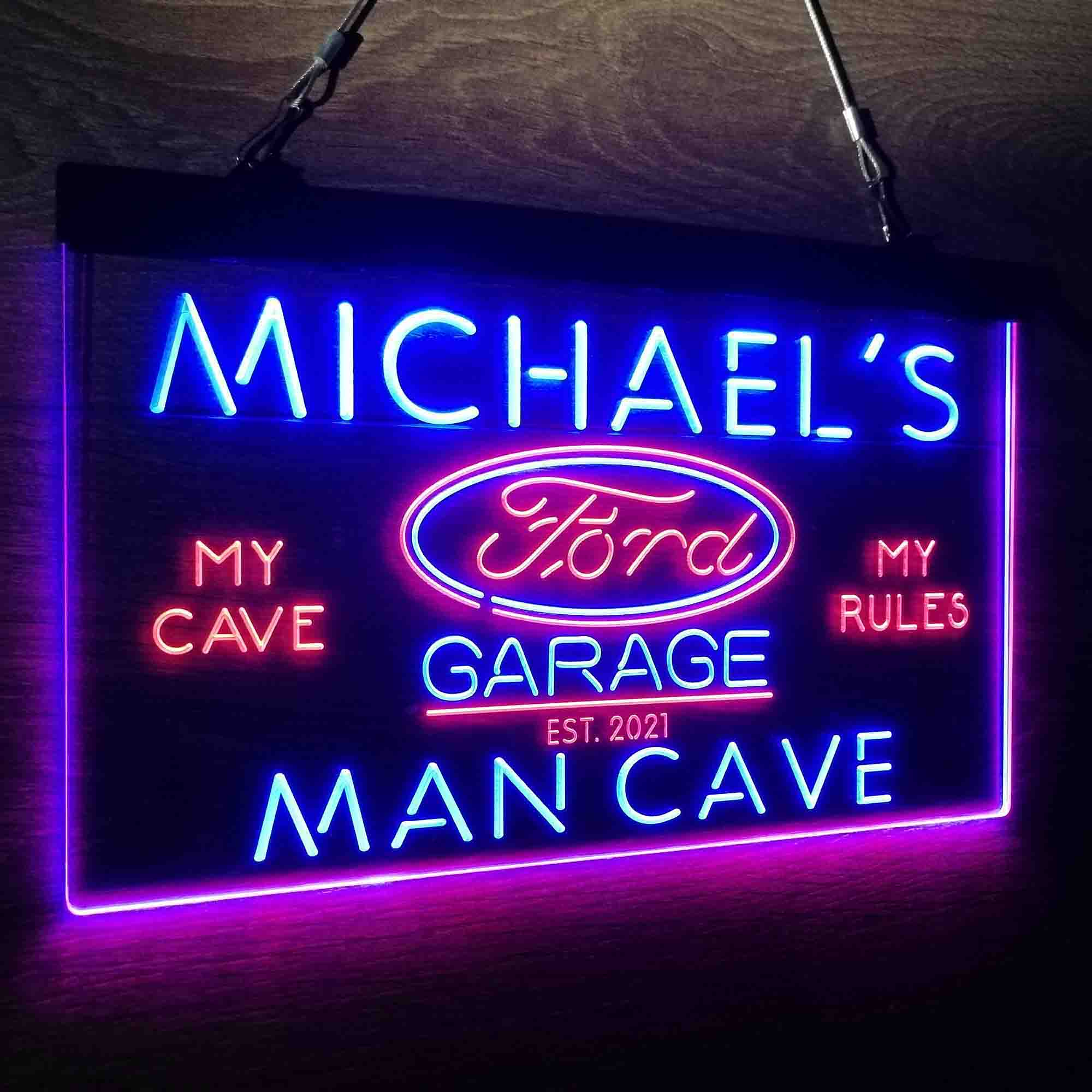 Custom Name Ford Garage Car Neon-Like LED Sign - ProLedSign