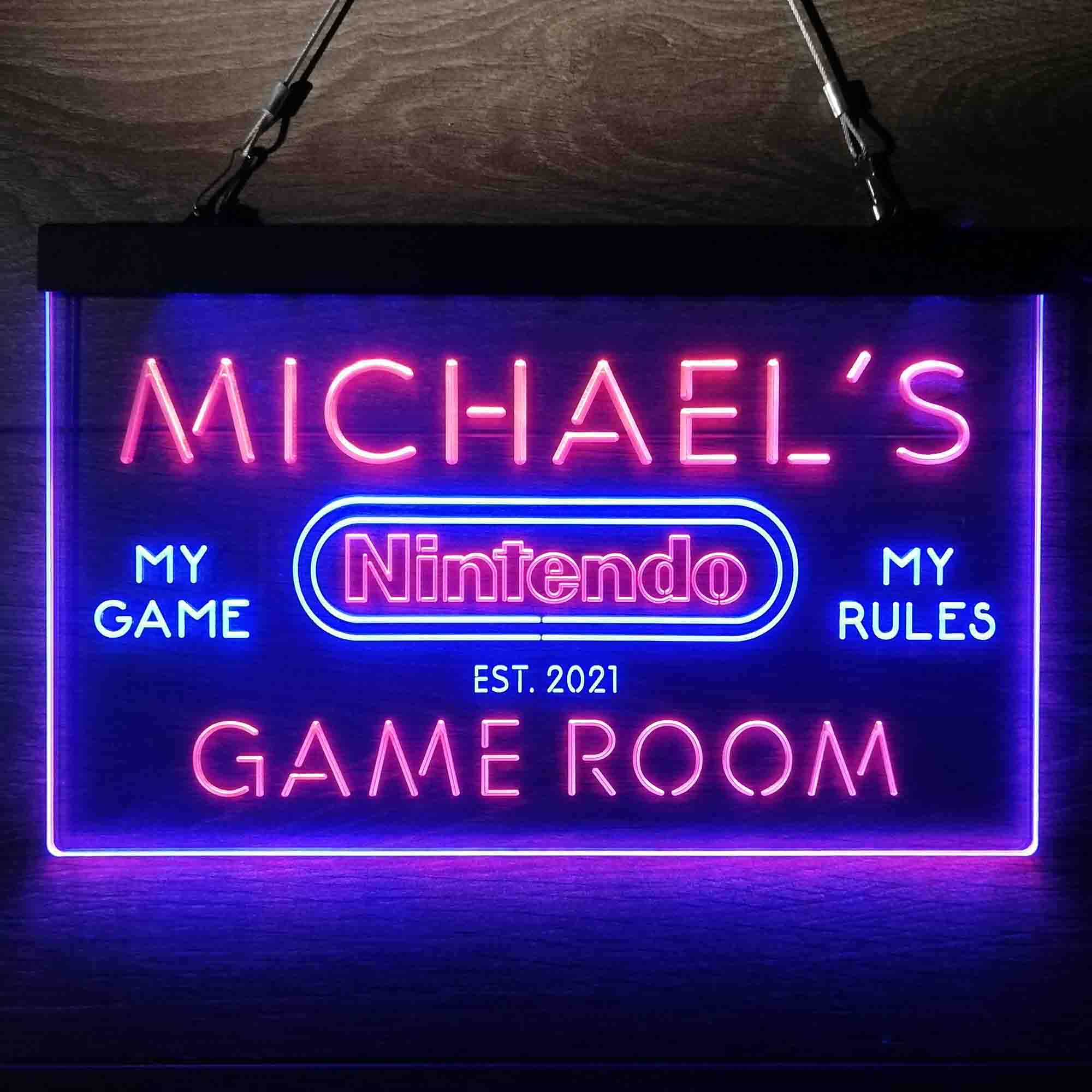 Custom Nintendo My Game Room Neon-Like LED Sign - Father's Day Gift