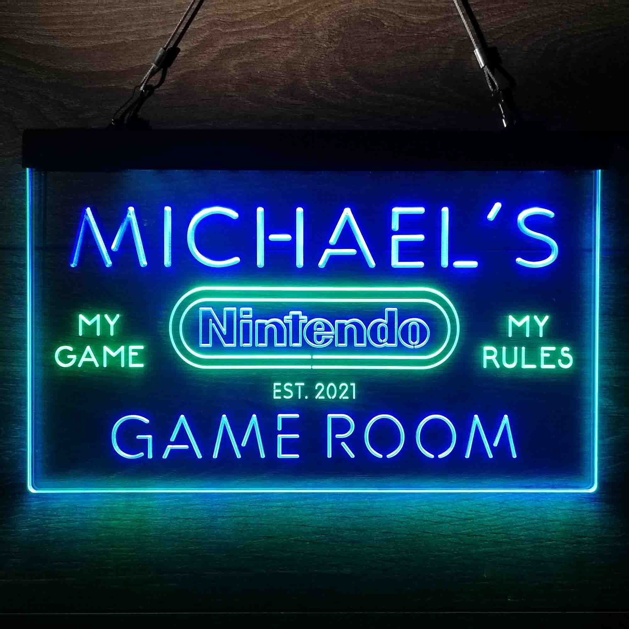Custom Nintendo My Game Room Neon-Like LED Sign - Father's Day Gift