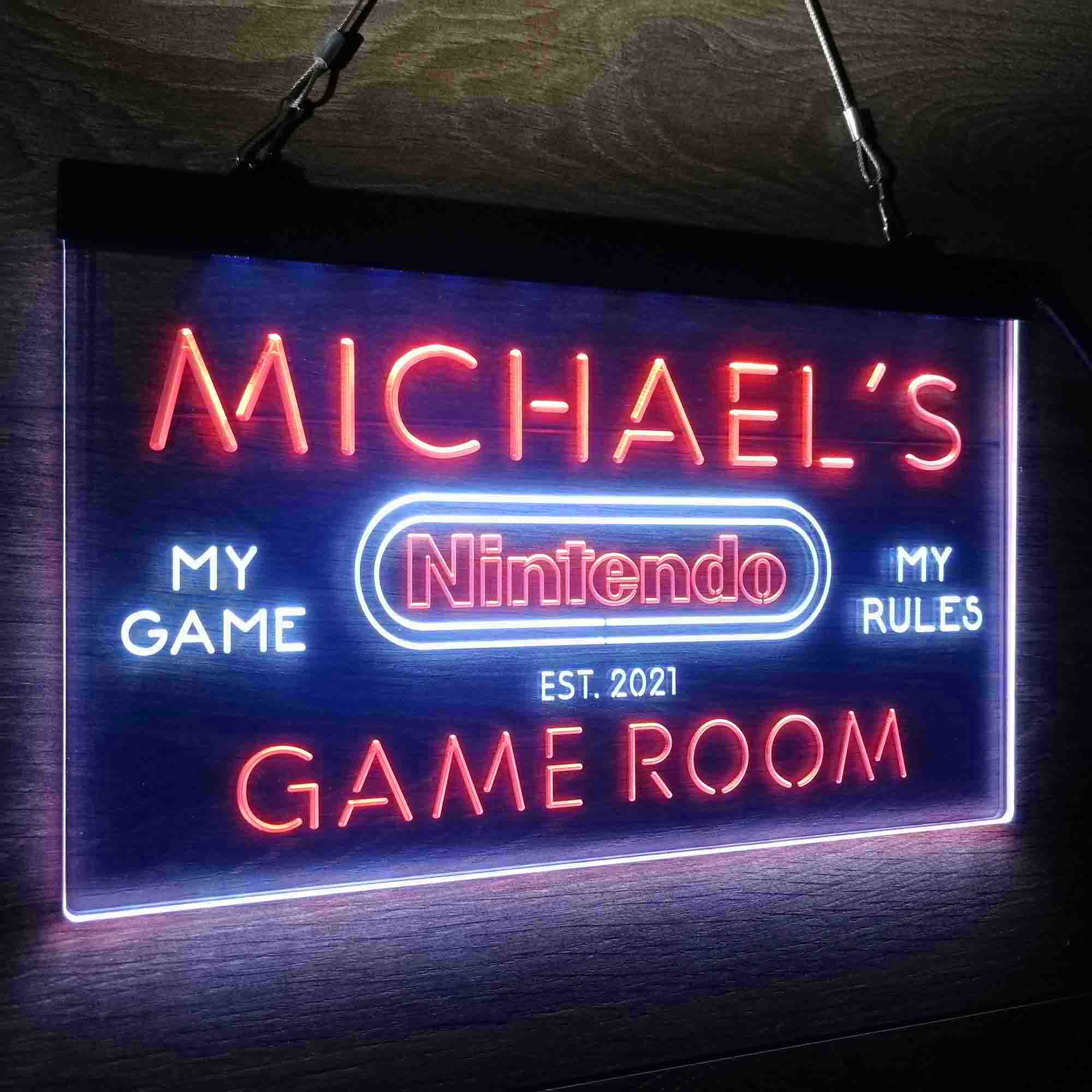 Custom Nintendo My Game Room Neon-Like LED Sign - Father's Day Gift