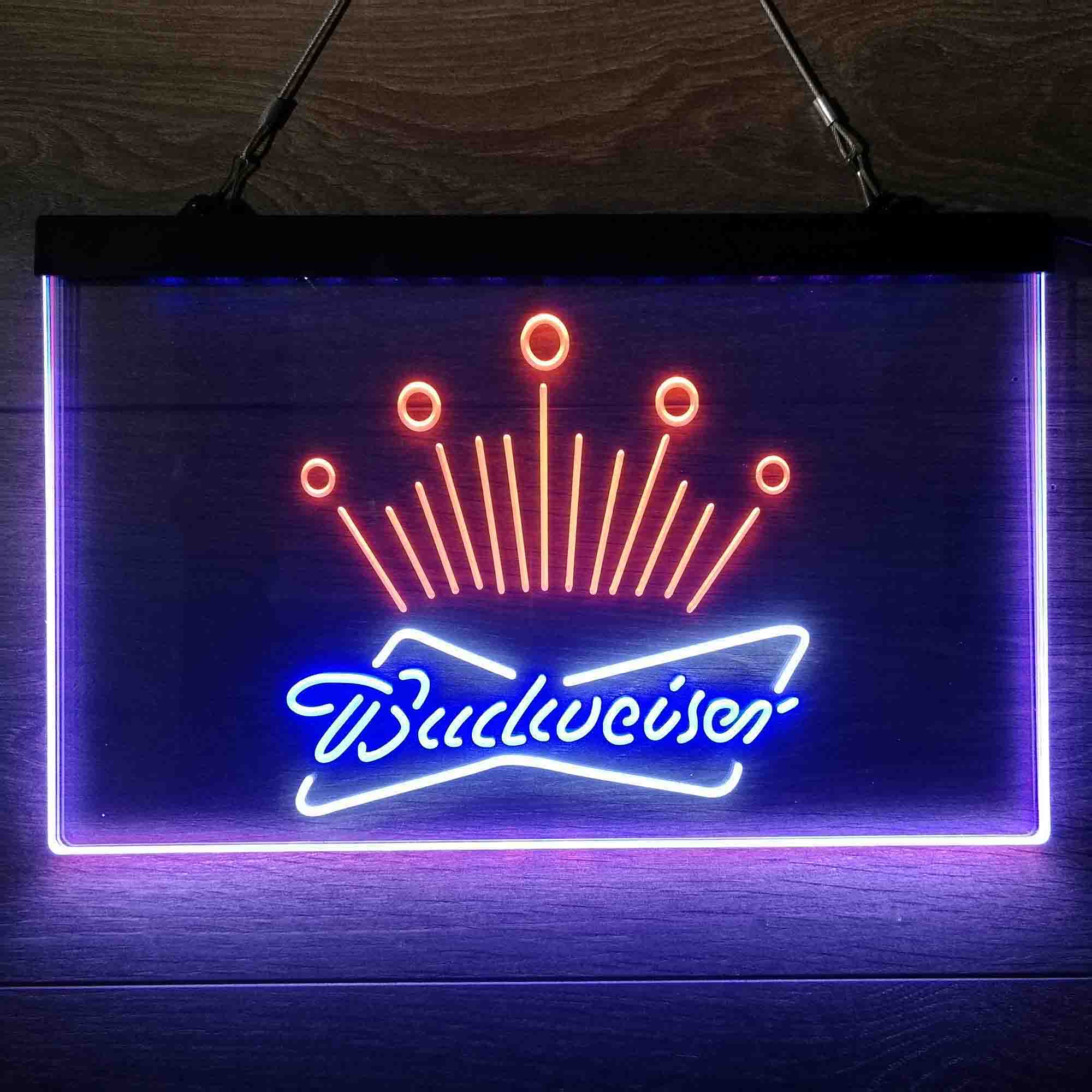 Budweiser King of Beer Club Bar Neon 3-Color LED Sign