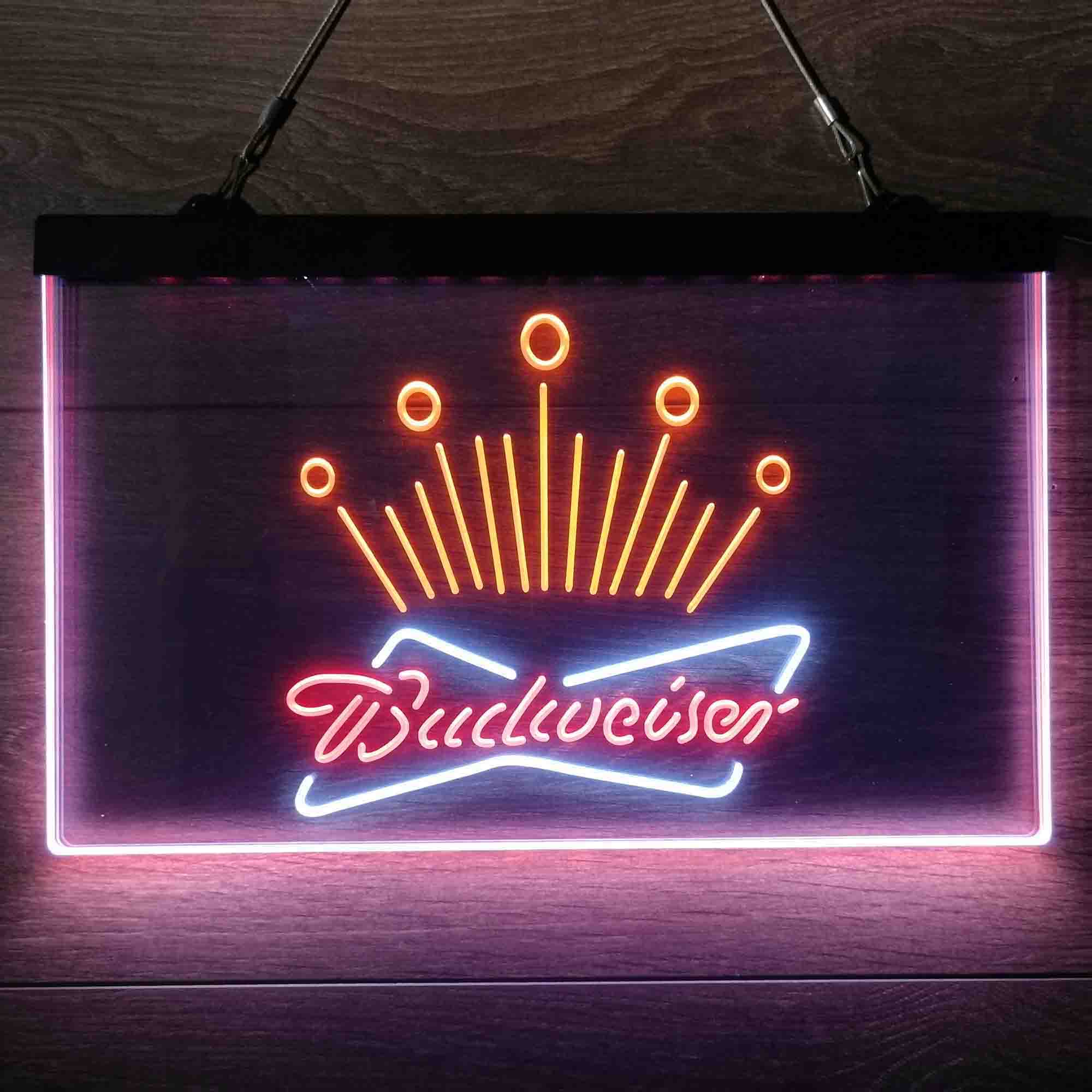 Budweiser King of Beer Club Bar Neon 3-Color LED Sign