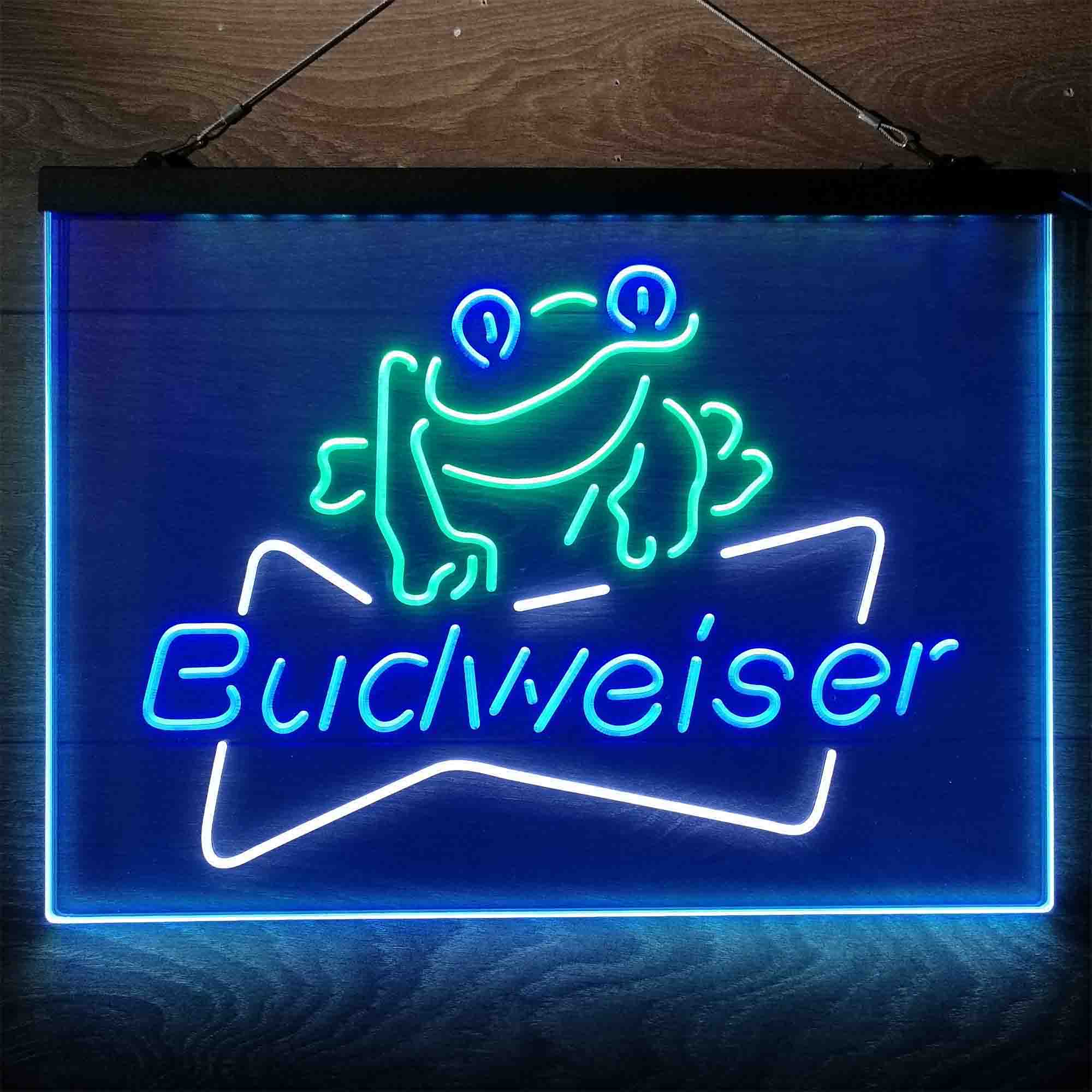 Budweiser Frog Neon 3-Color LED Sign