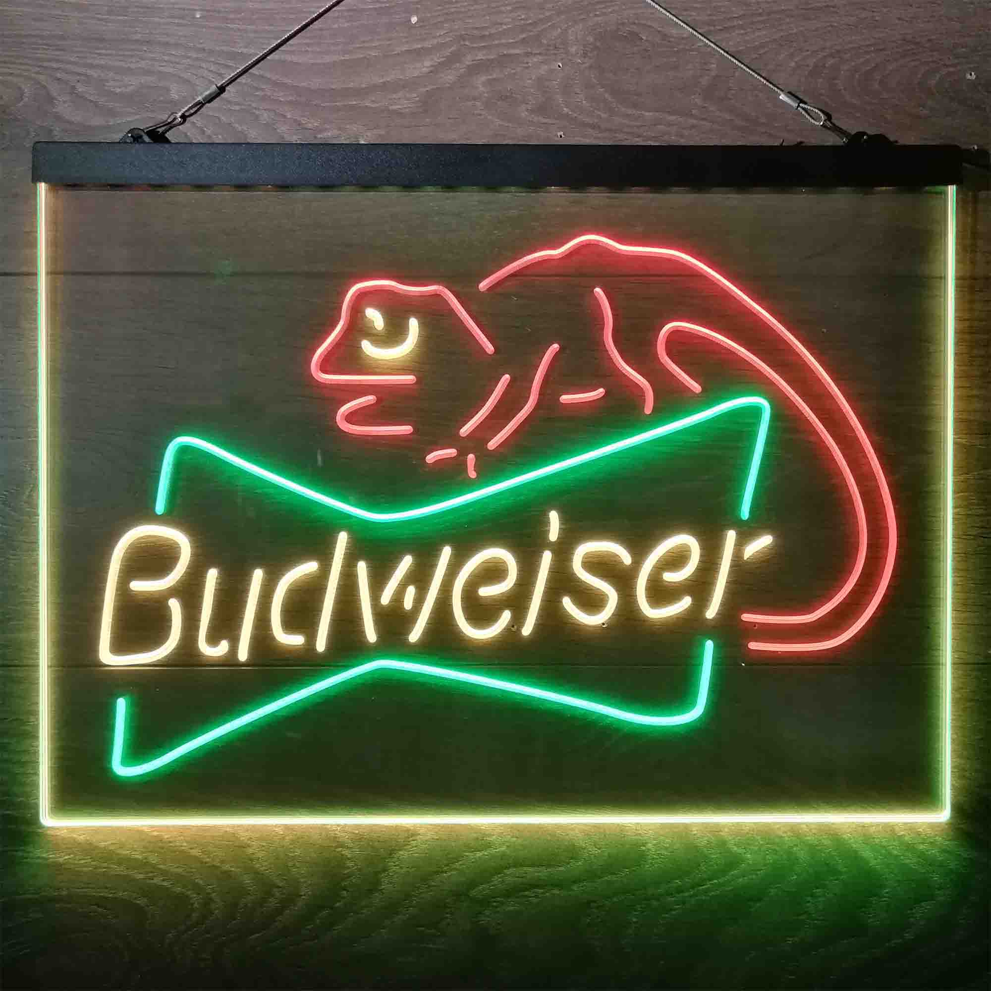 Budweiser Lizard Neon 3-Color LED Sign