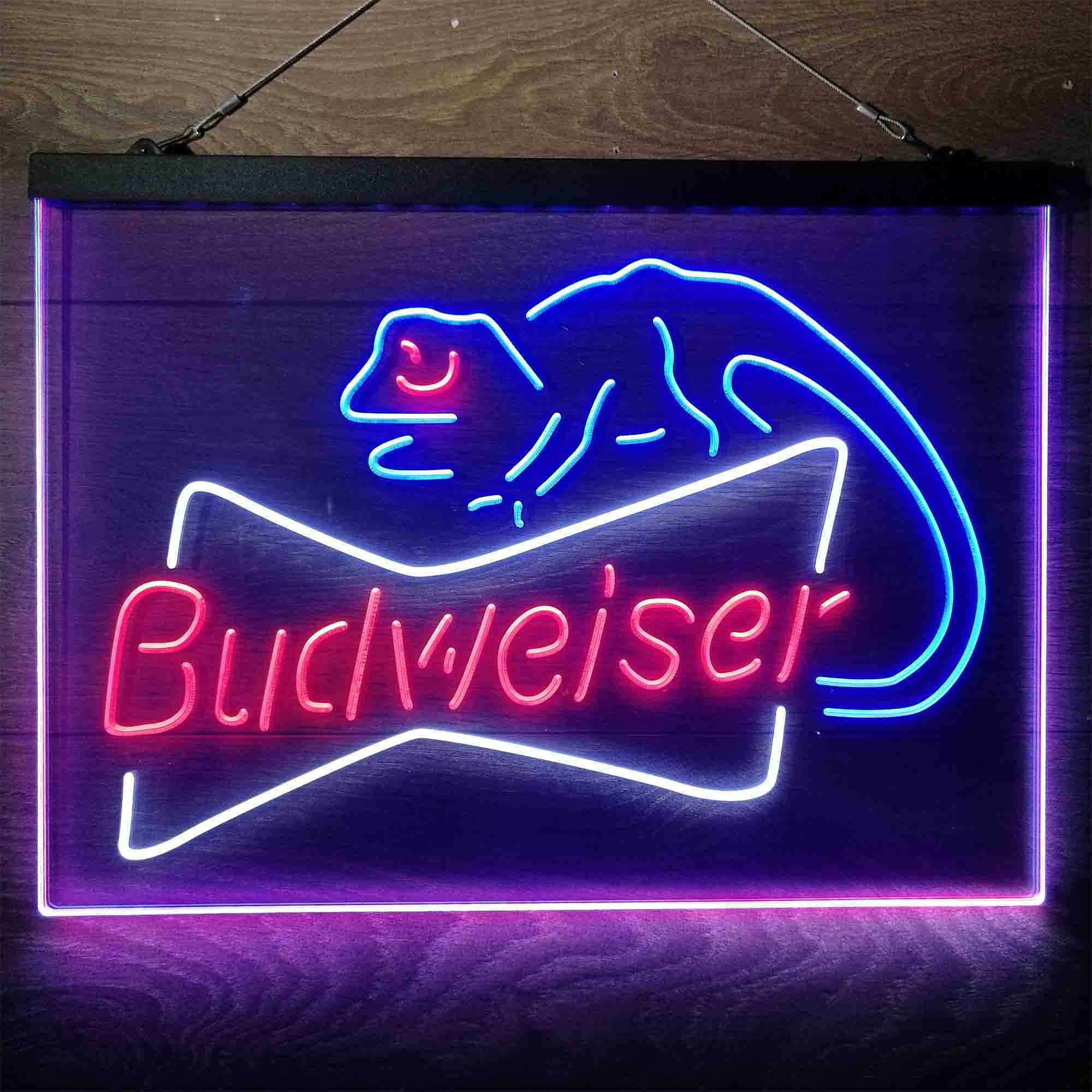 Budweiser Lizard Neon 3-Color LED Sign
