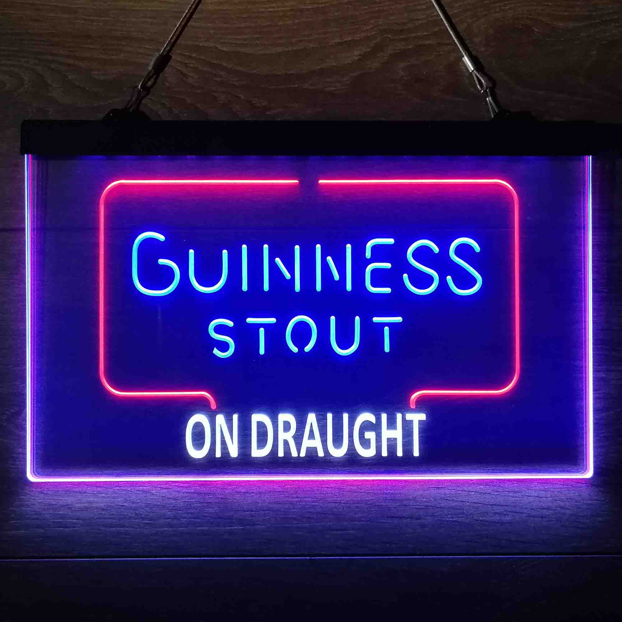 Guinness Dry Stout On Draught Neon 3-Color LED Sign
