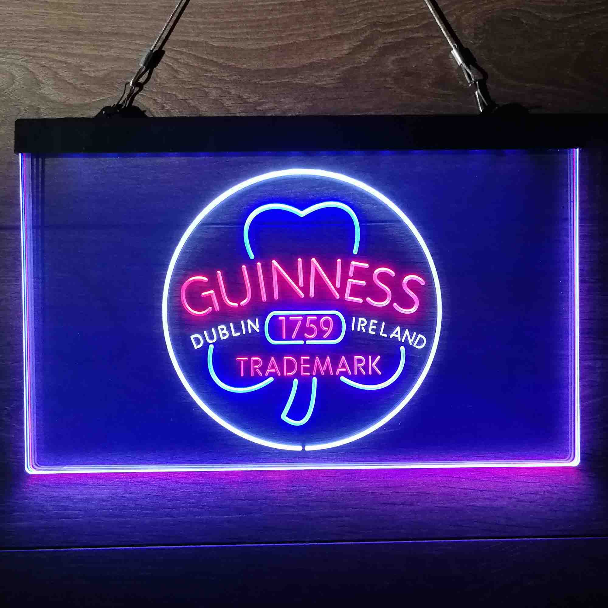 Guinness Shamrock Dublin Ireland 1759 Neon-Like LED Sign