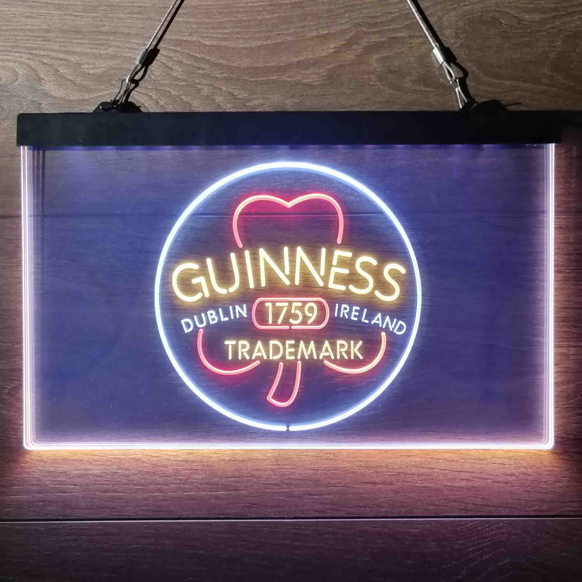 Guinness Shamrock Dublin Ireland 1759 Neon-Like LED Sign Neon Bar Pub ...