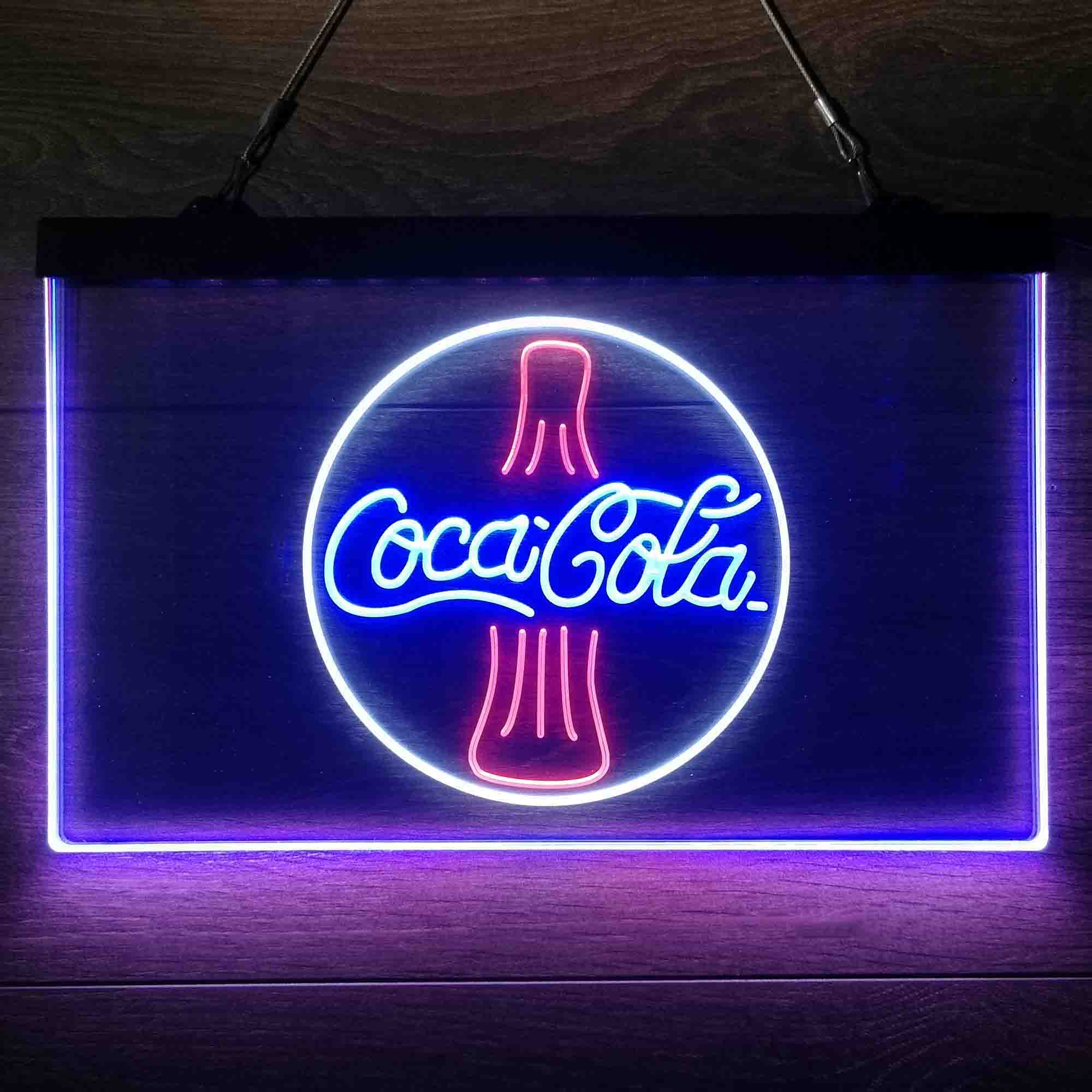 Coca Cola Cokes Bottle Neon 3-Color LED Sign