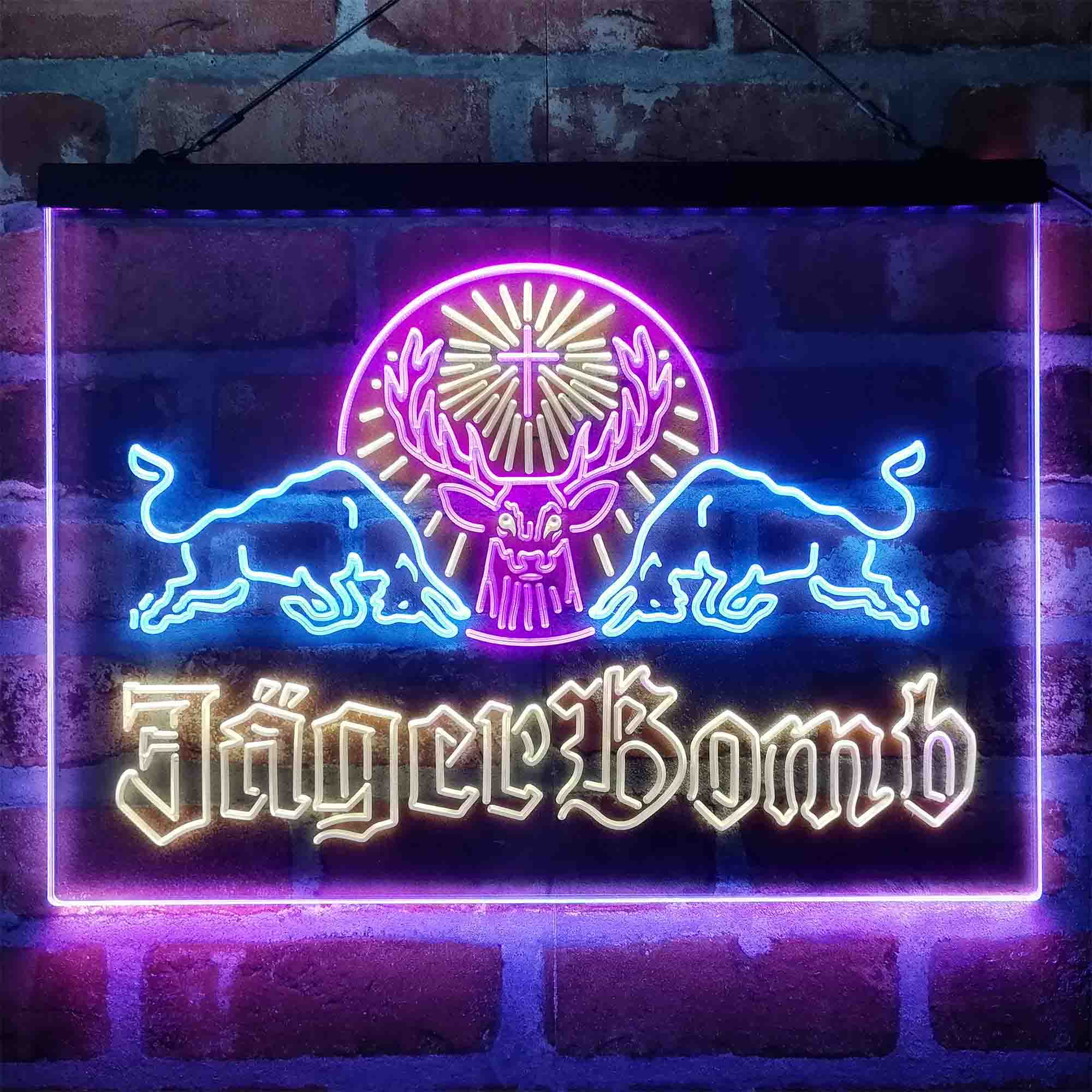 Jagerbomb Bull Shot Neon 3-Color LED Sign