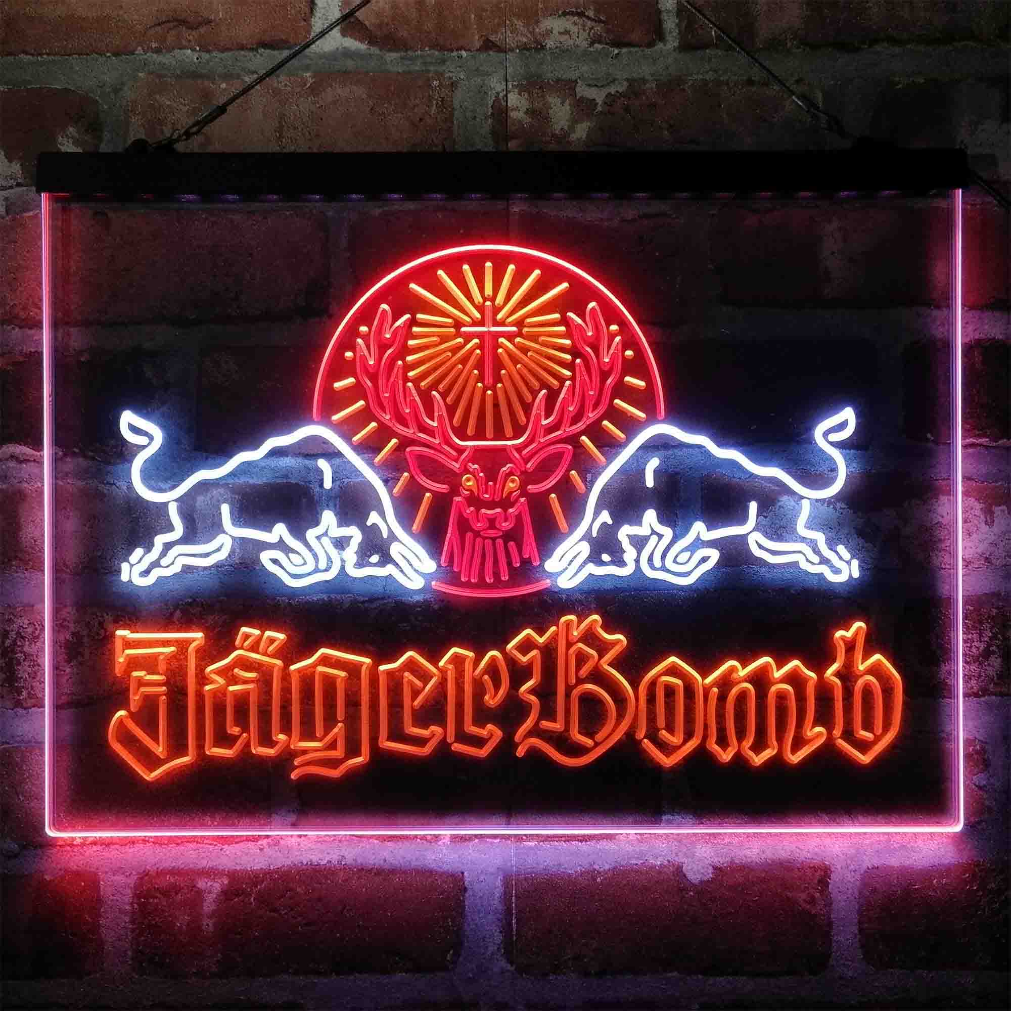 J鐩瞘erbomb Bull Shot Neon 3-Color LED Sign