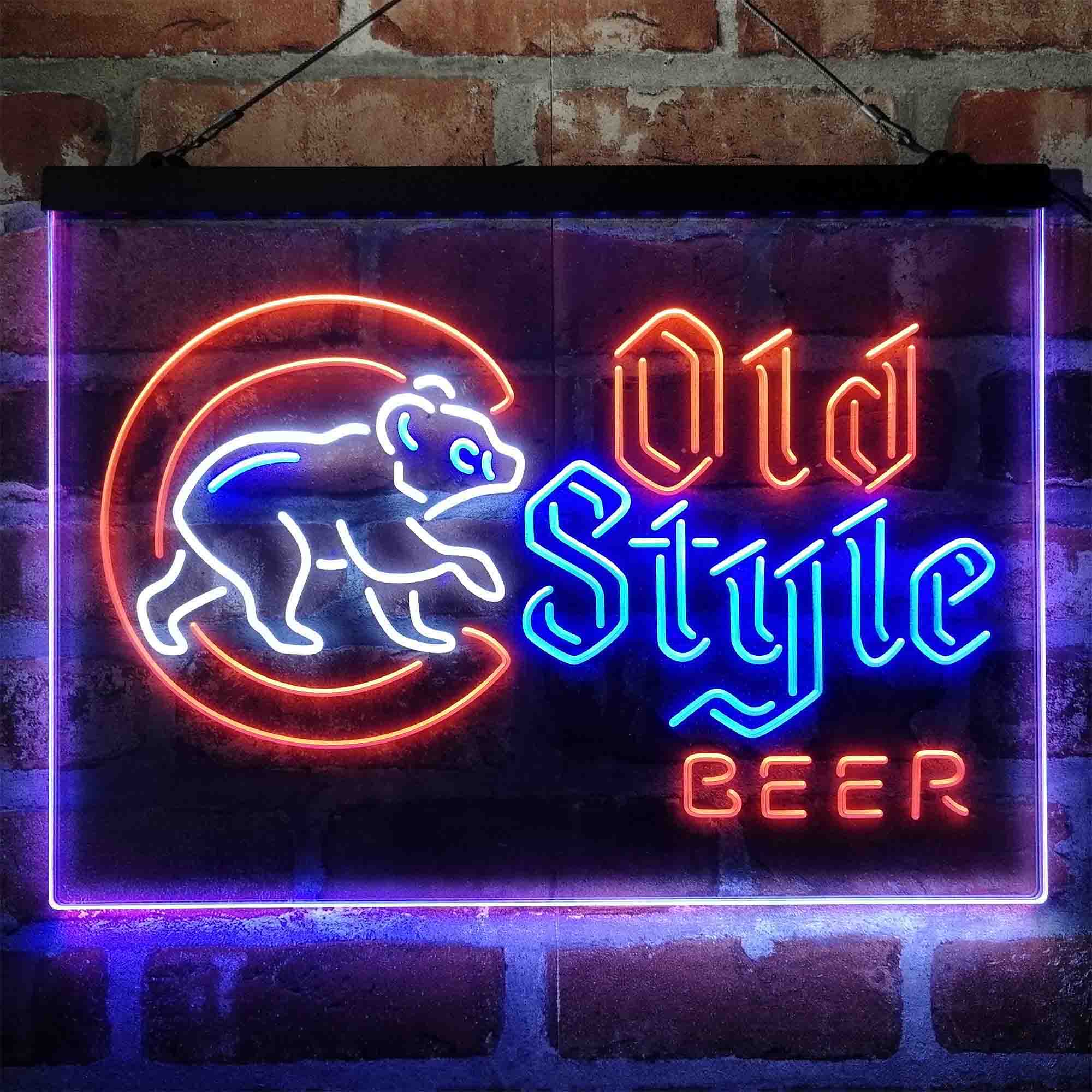 Chicago Cubs Old Style Beer Lodge Neon LED Sign