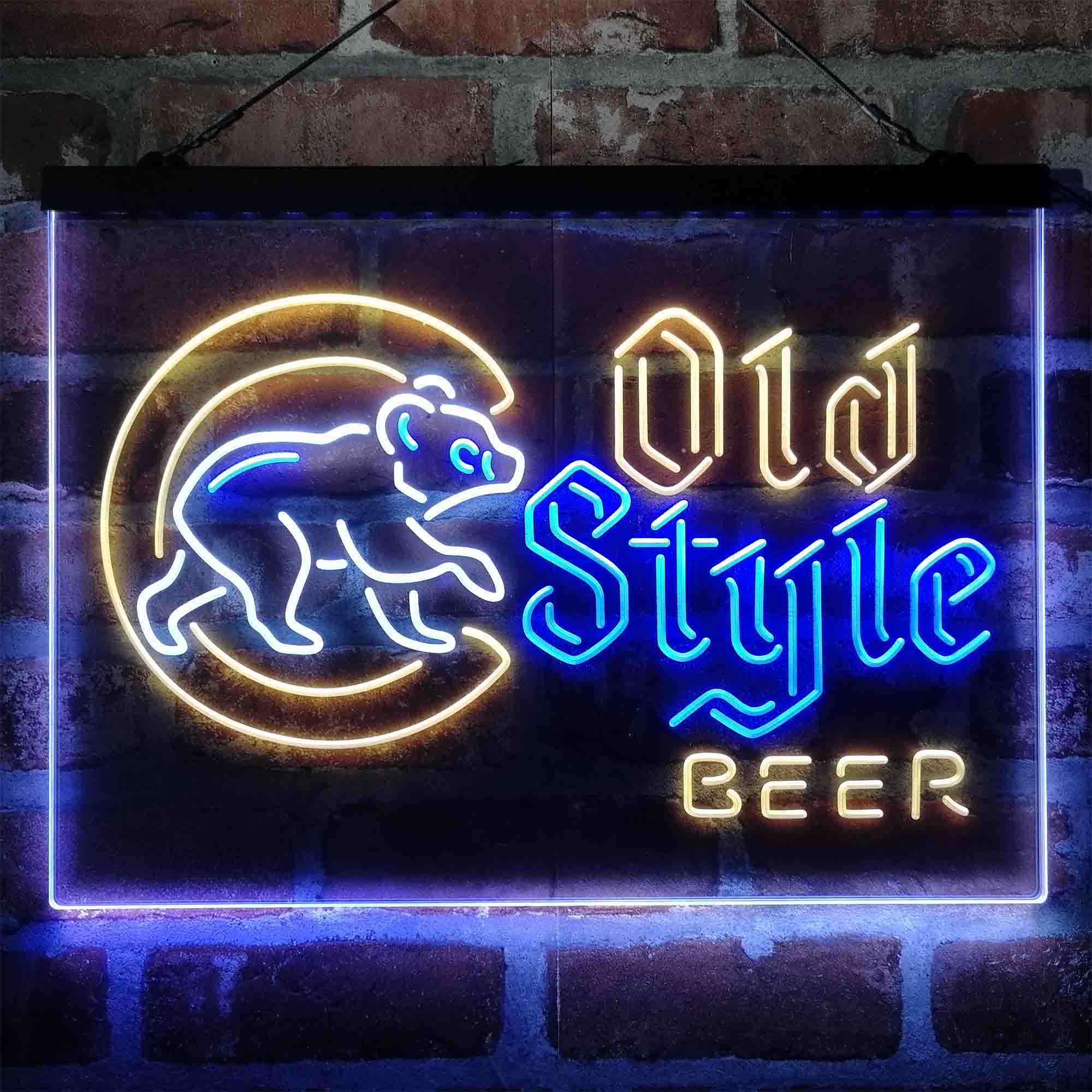 Chicago Cubs Old Style Beer Lodge Neon LED Sign