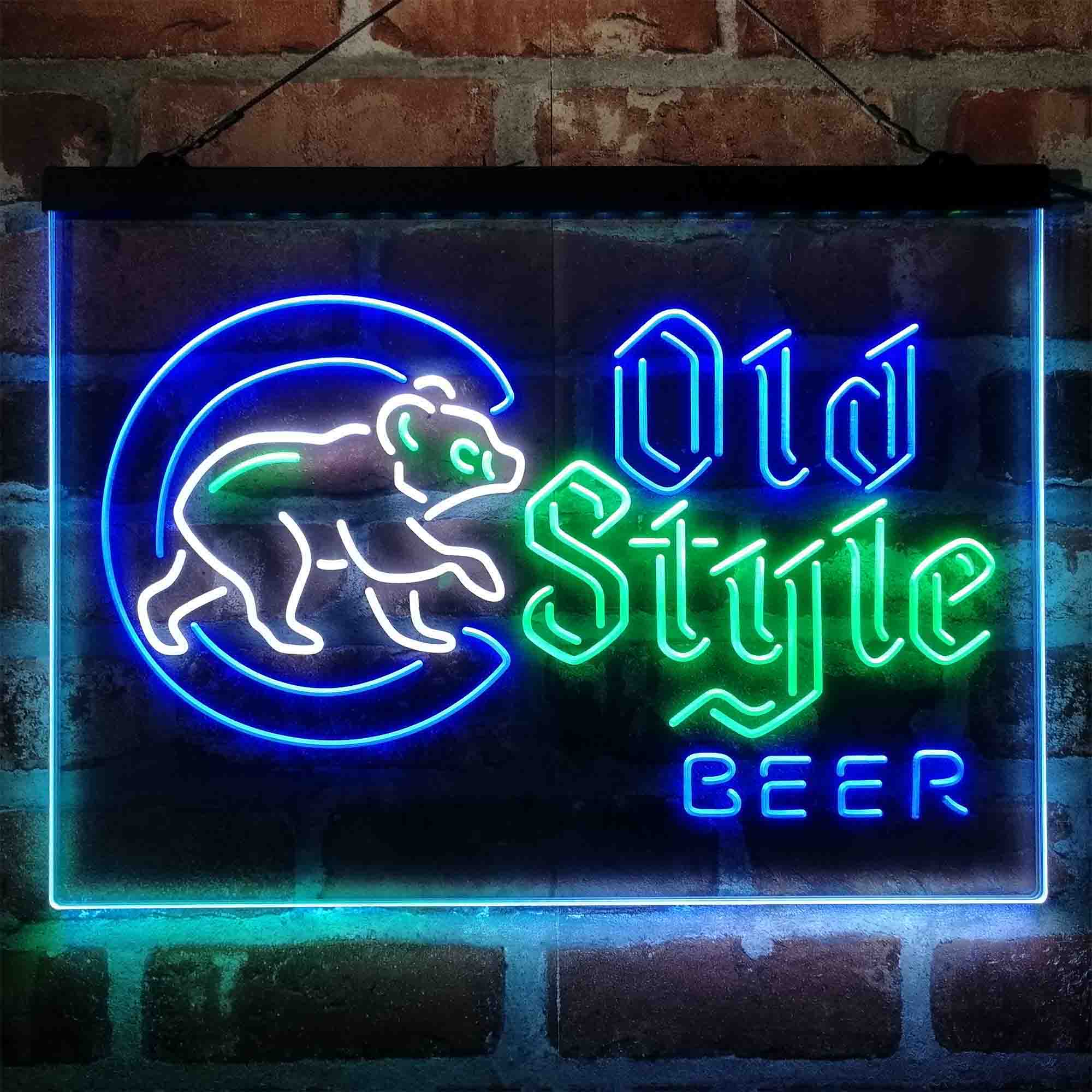 Chicago Cubs Old Style Beer Lodge Neon LED Sign