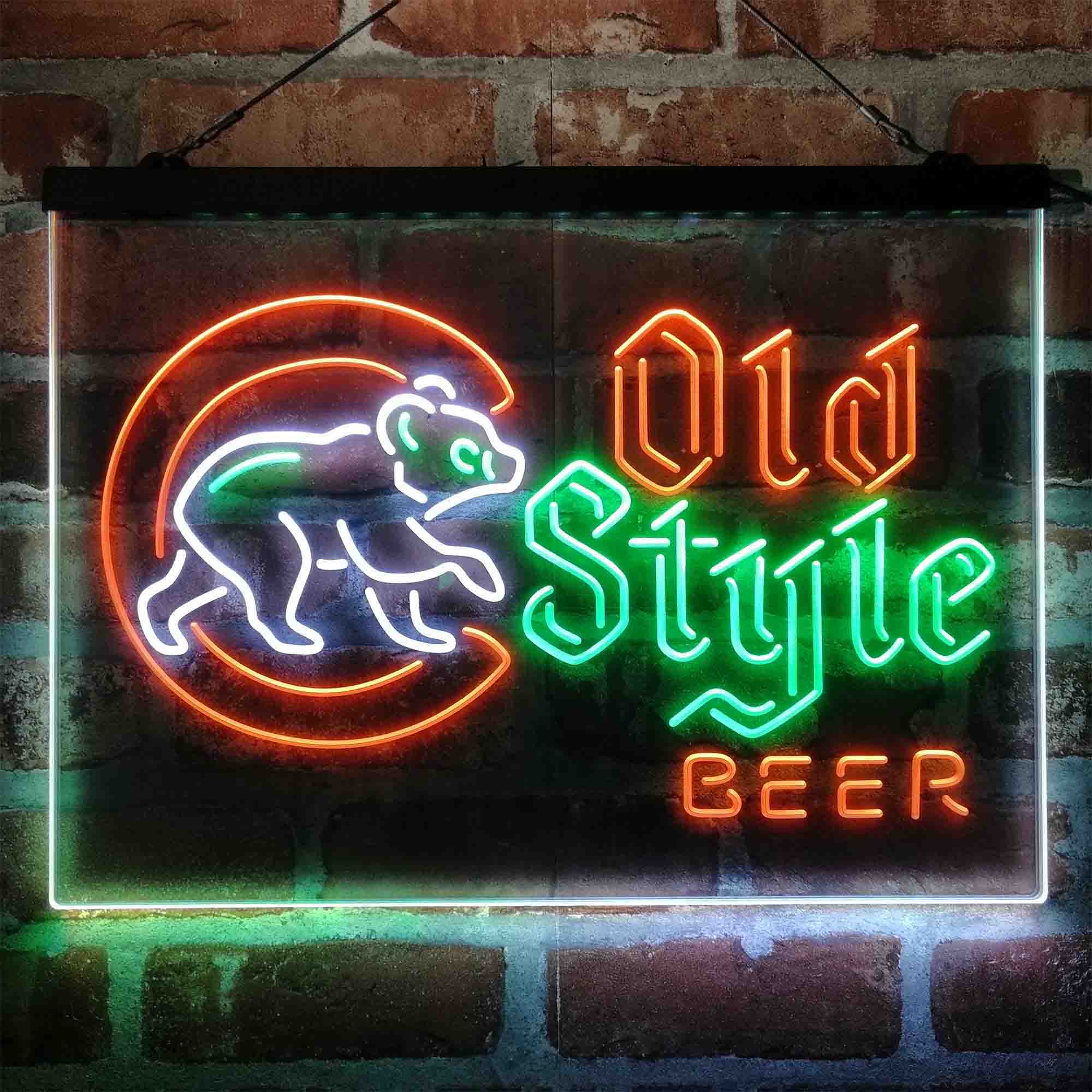 Chicago Cubs Old Style Beer Lodge Neon LED Sign