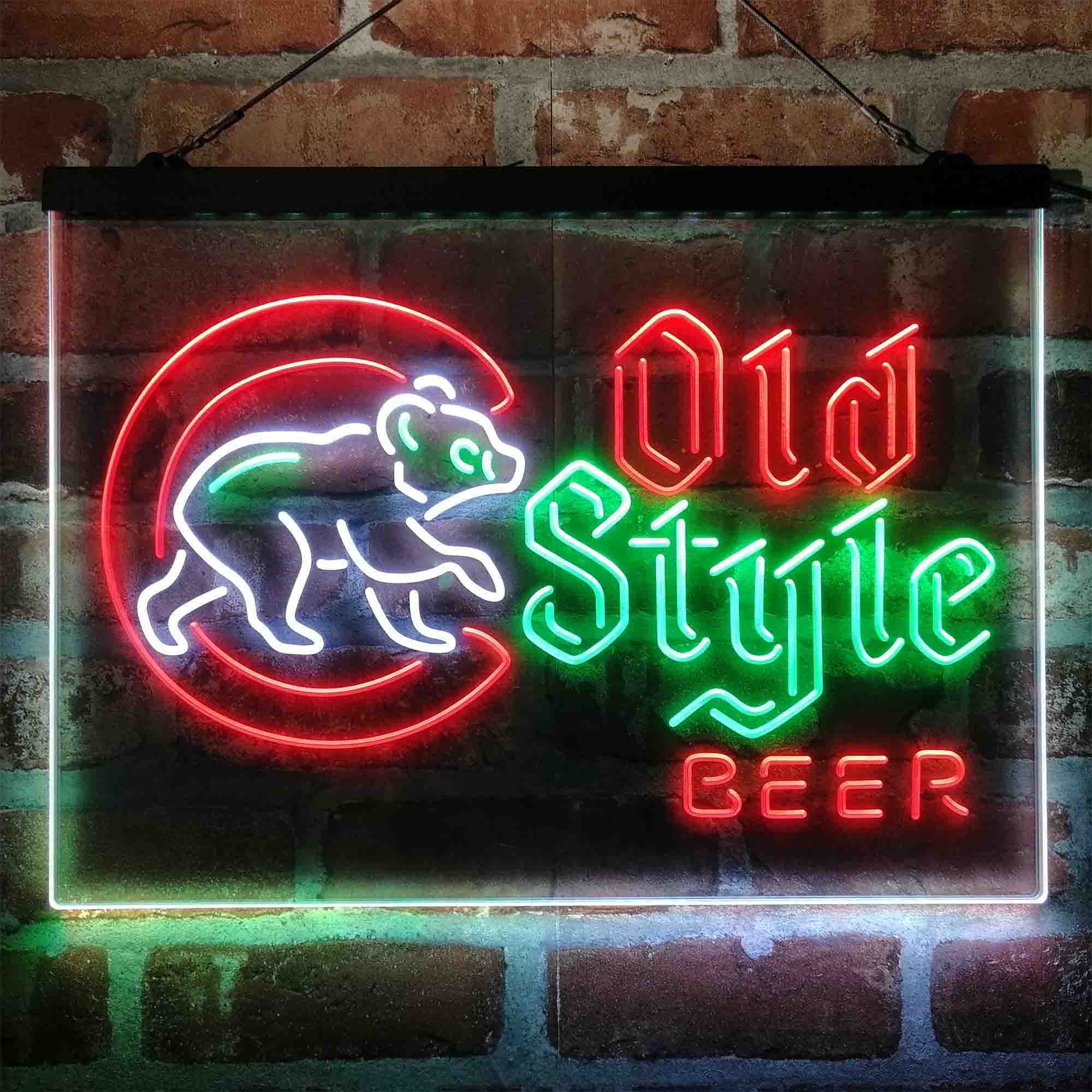 Chicago Cubs Old Style Beer Lodge Neon LED Sign