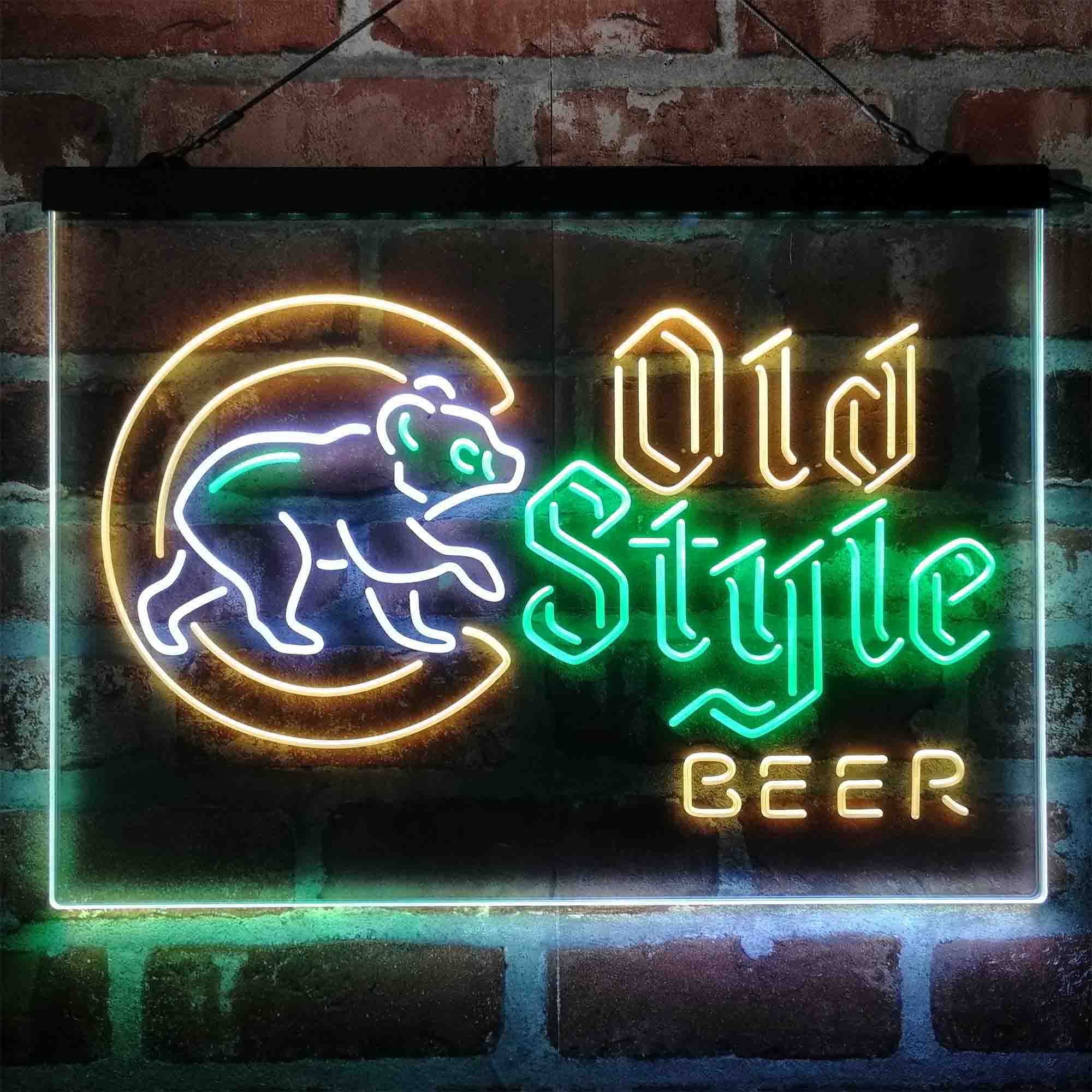 Chicago Cubs Old Style Beer Lodge Neon LED Sign